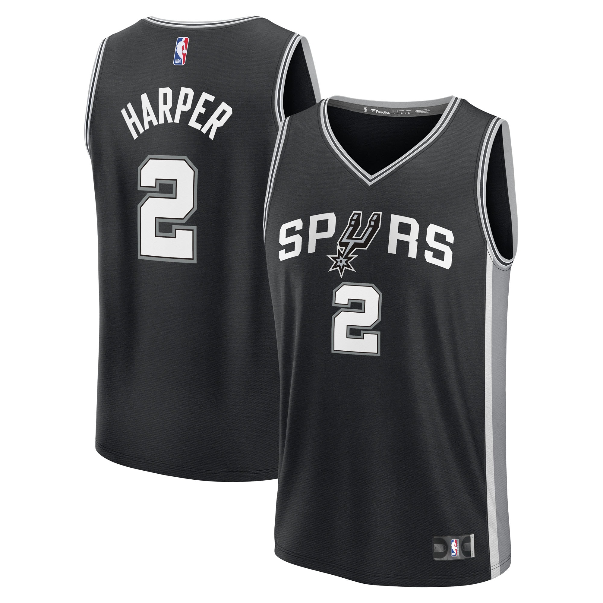 Dylan Harper San Antonio Spurs Fanatics Youth 2025 Draft First Round Pick Fast Break Jersey - Icon Edition - Black