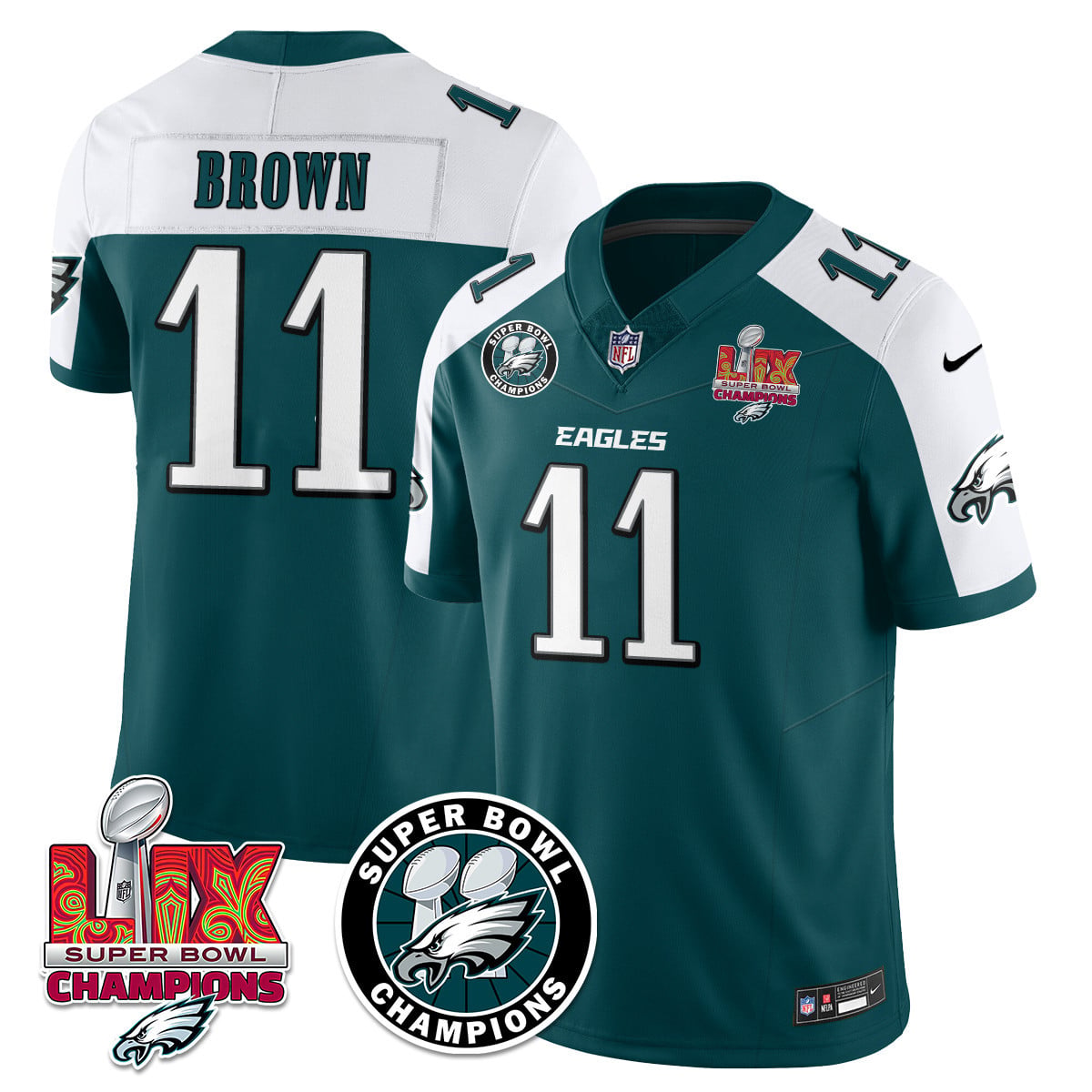 Alternative view of Eagles Barkley #26 Teal Jersey - Nike - Super Bowl LII Champs