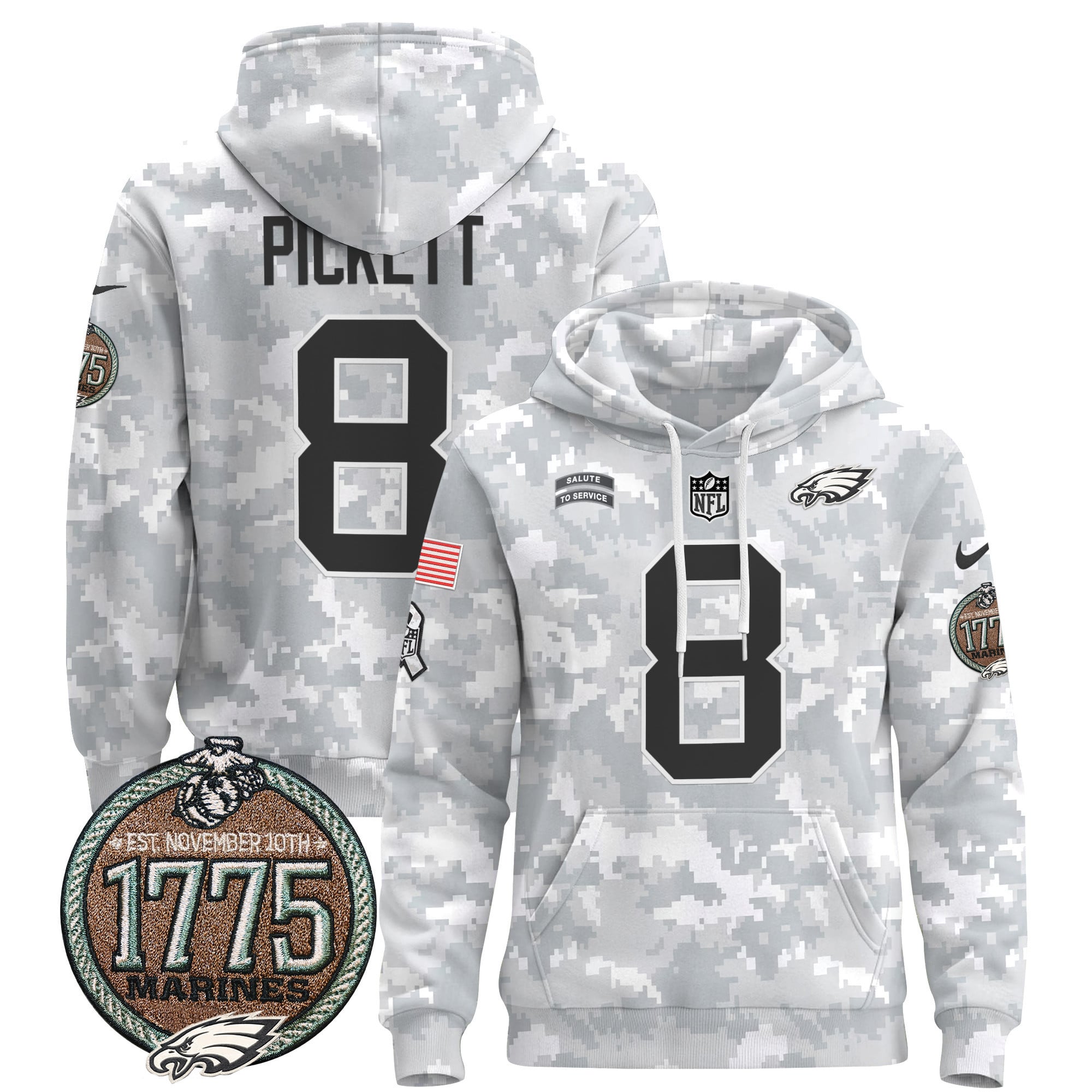 Alternative view of Eagles Barkley Camo Hoodie - Nike Eagles Barkley #26 Salute to Service