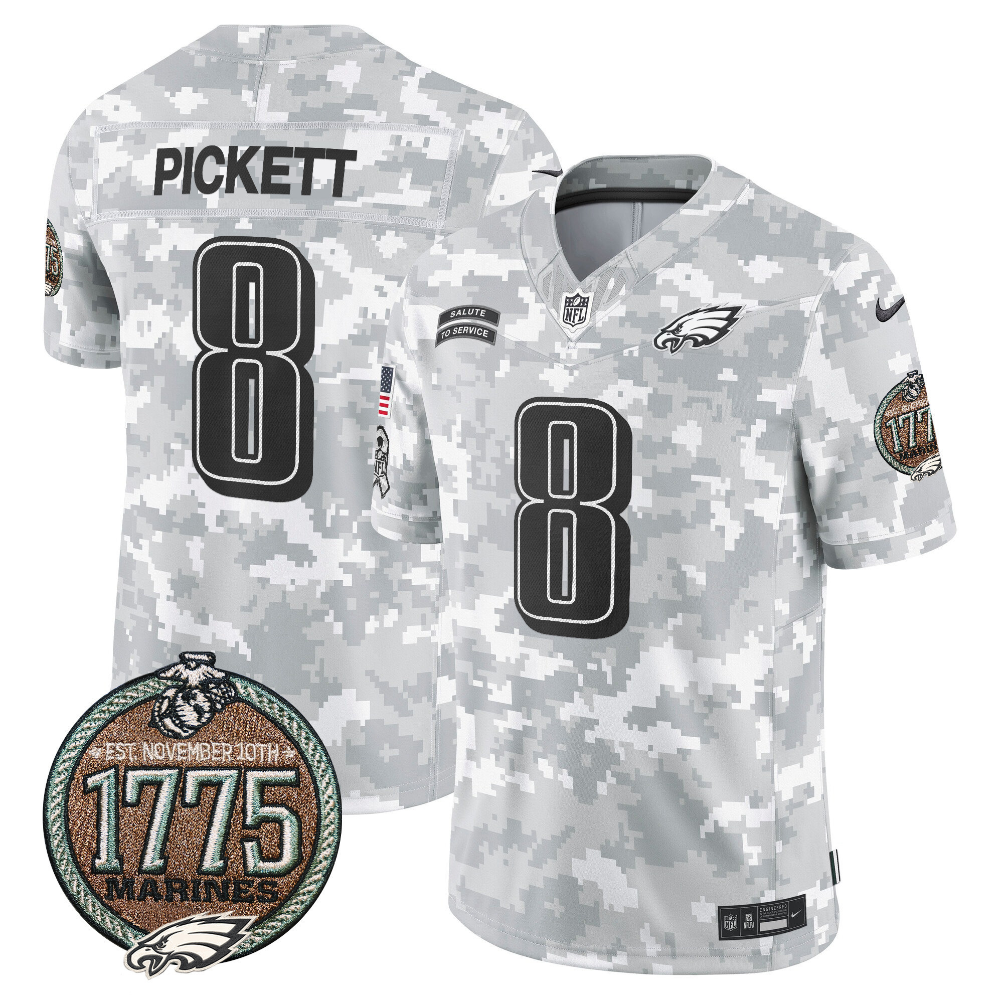 Alternative view of Eagles Barkley Camo Jersey - Nike - Salute to Service