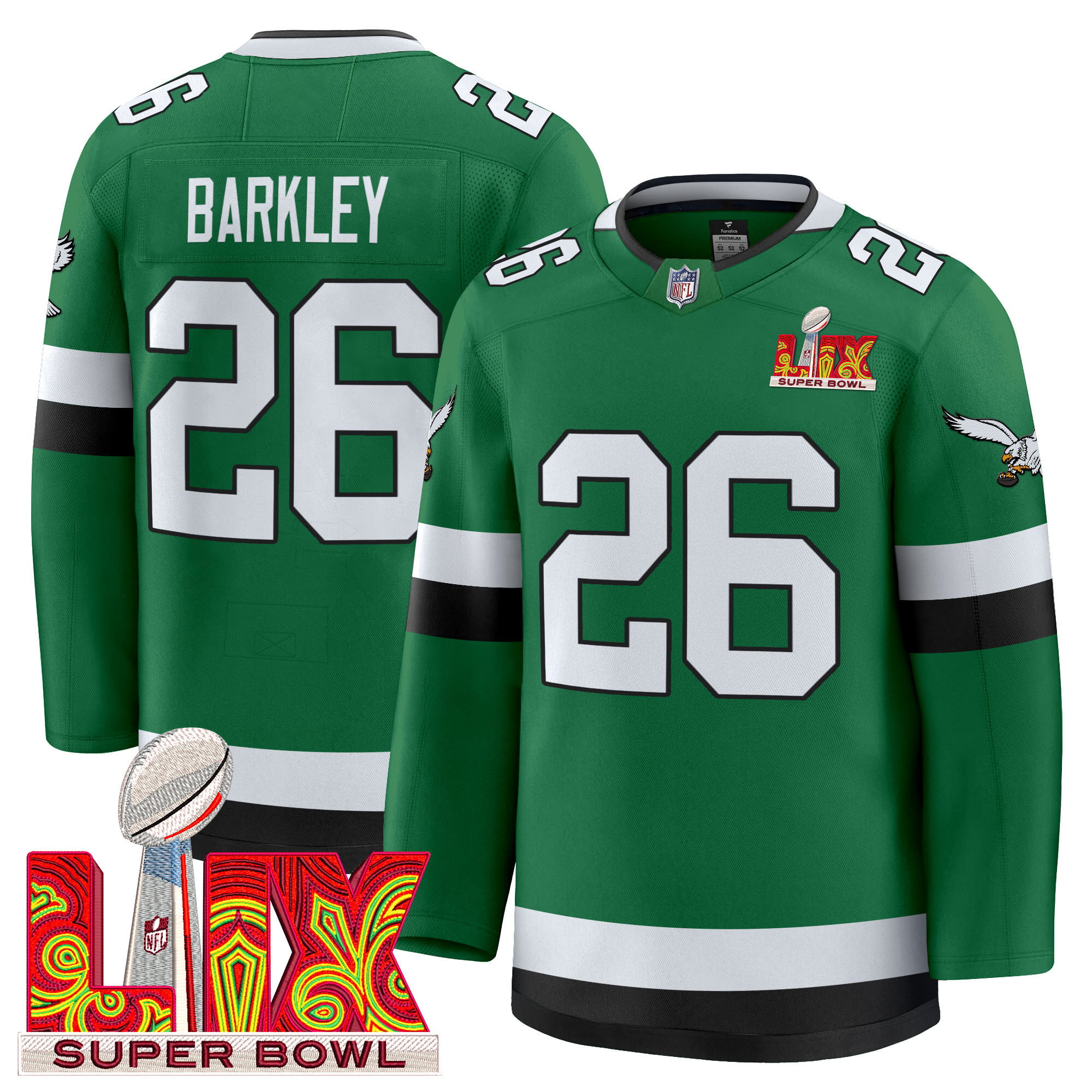 Eagles Barkley Green Super Bowl LII Jersey - Fanatics Eagles Barkley