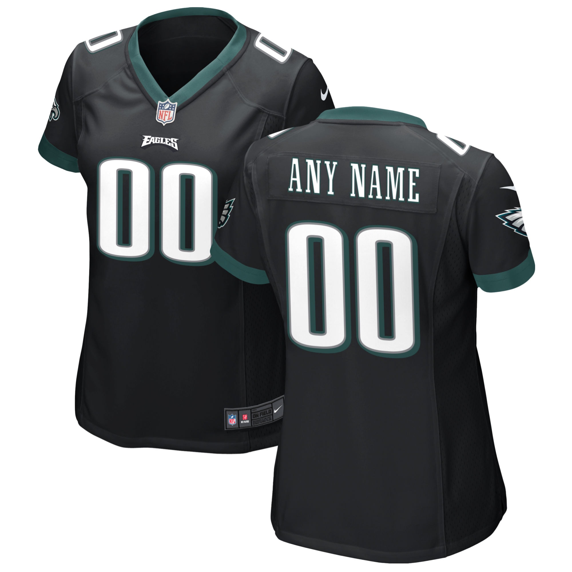 Eagles Black Alternate Custom Jersey - Nike - Personalized NFL Style