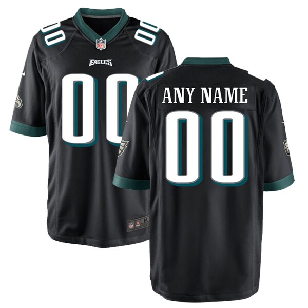 Alternative view of Eagles Black Custom Jersey nike - Nike Eagles Black Custom Jersey 4