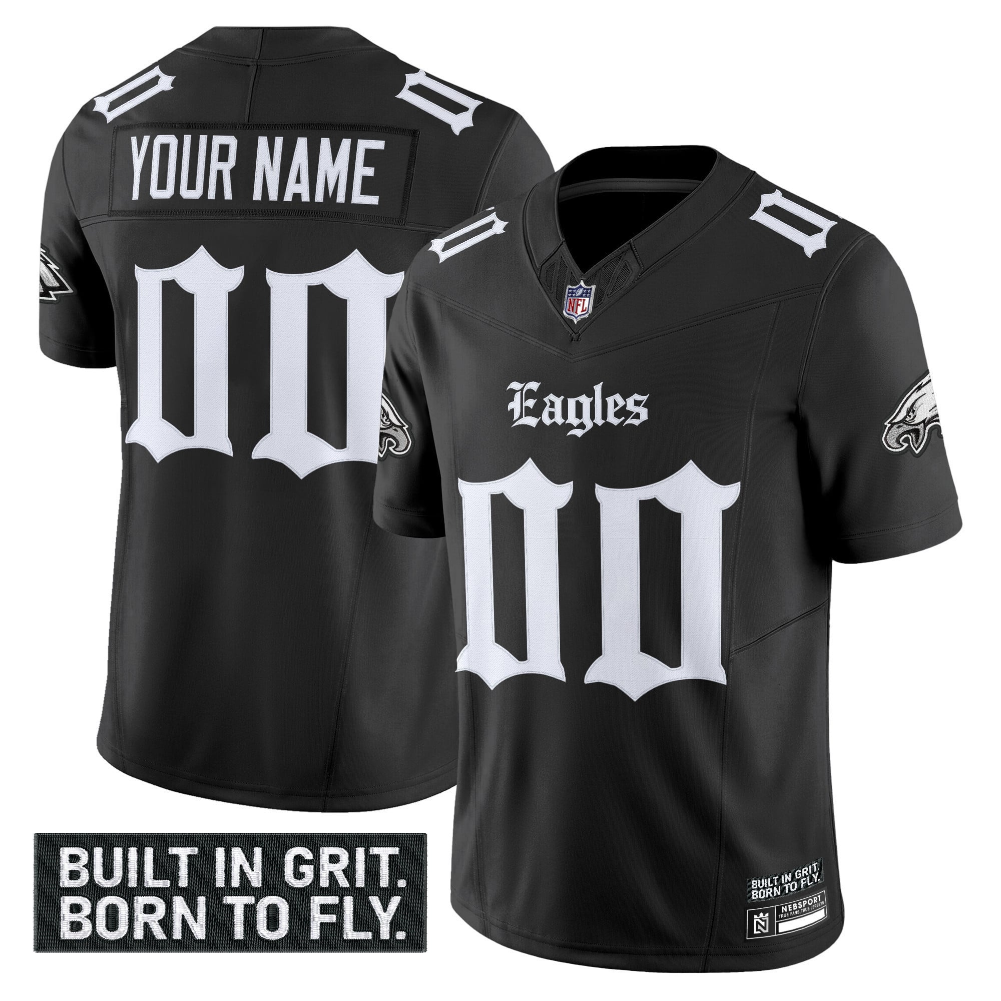 Eagles Black Custom Jersey - Nike - Personalized Fan Gear