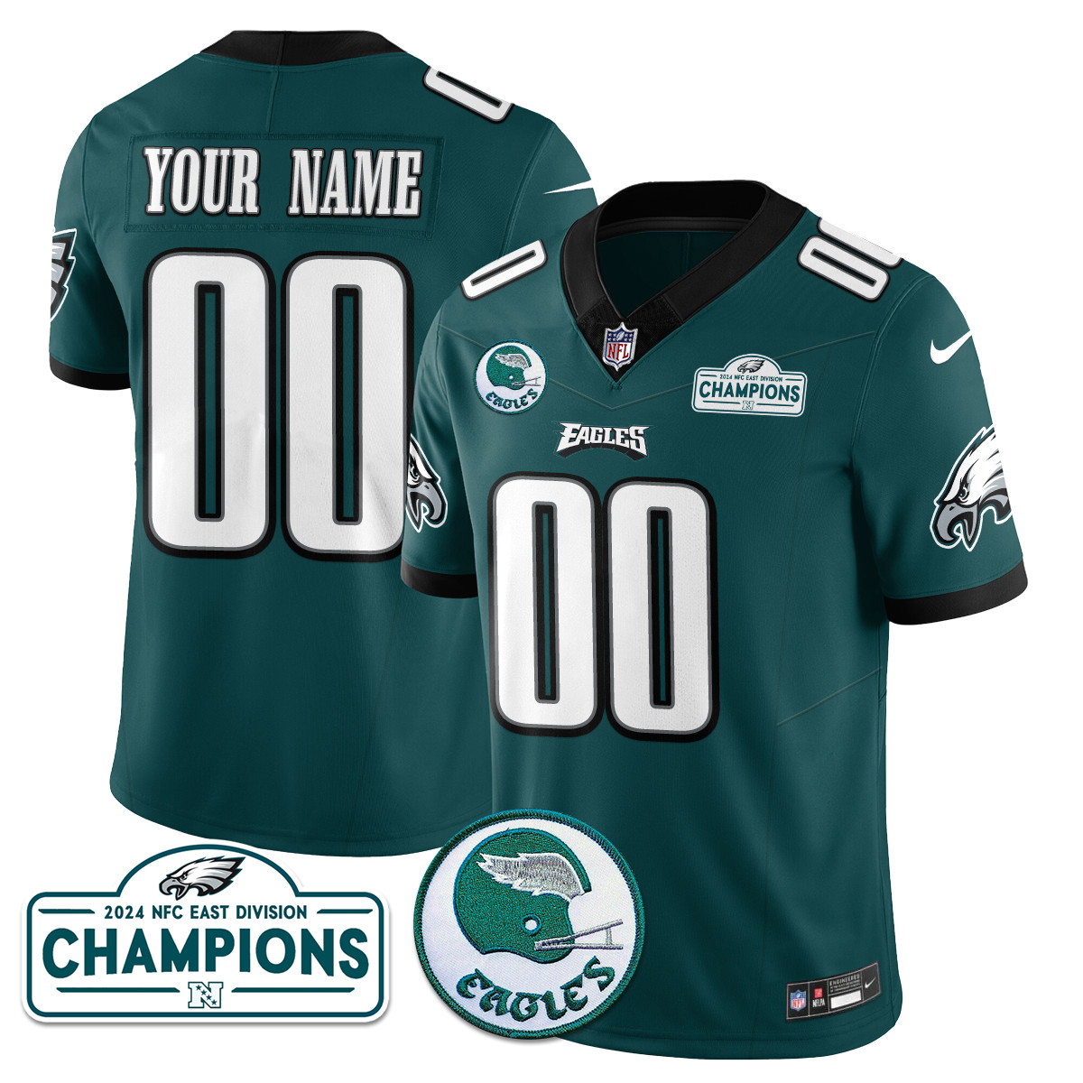 Eagles Custom Teal Jersey - Nike - 2024 Champs Edition