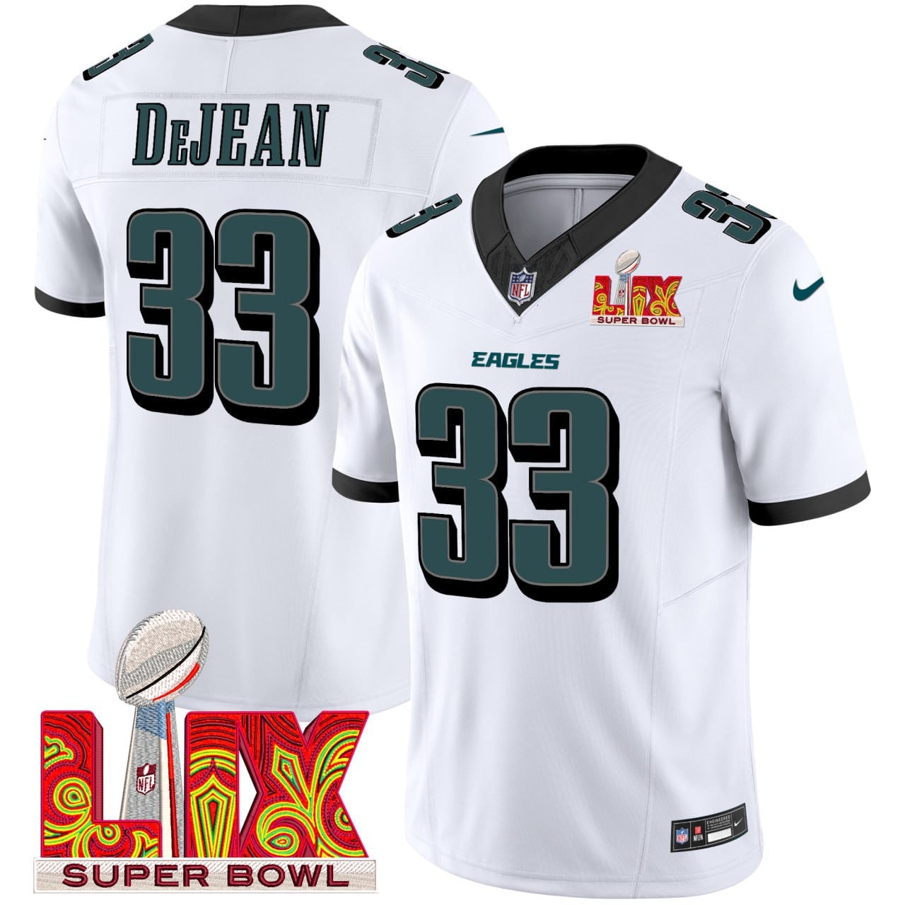 Alternative view of Eagles DeJean Super Bowl Jersey - Nike - Emerald Green