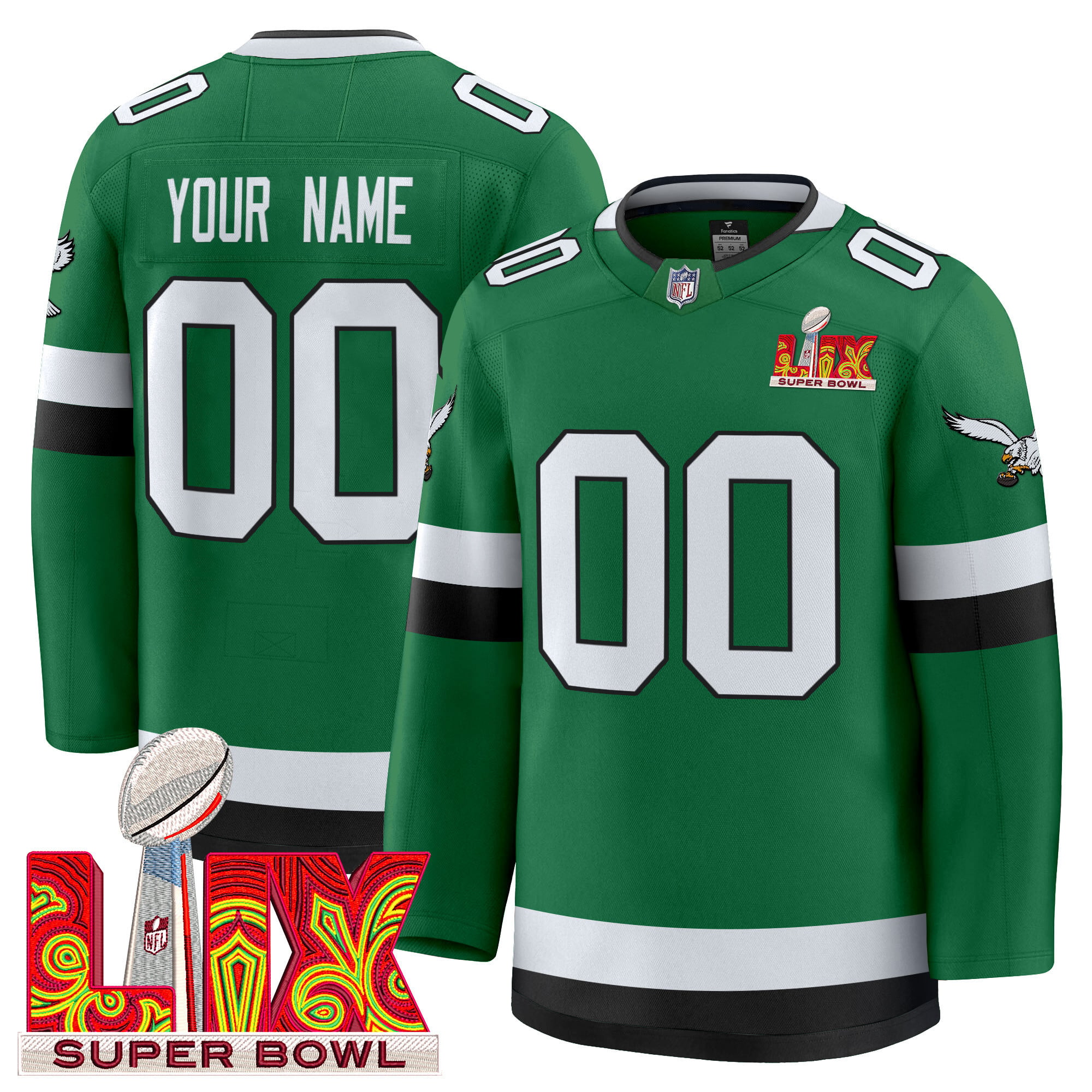 Eagles Kelly Green Super Bowl Jersey - Fanatics Eagles Kelly Green