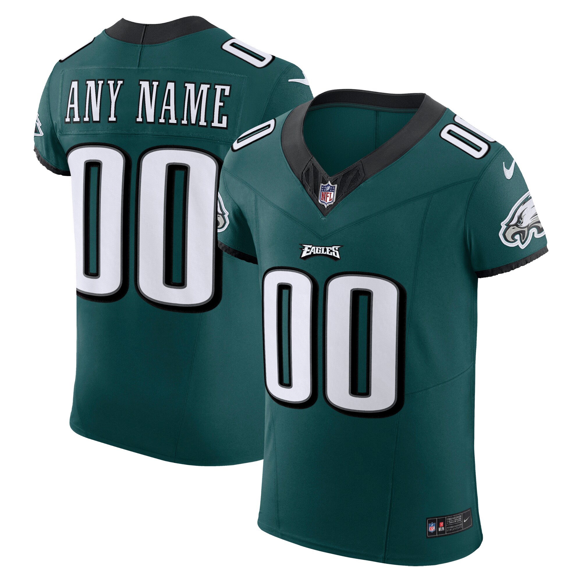 Alternative view of Eagles Midnight Green Custom Jersey nike personalize - Nike Eagles 2