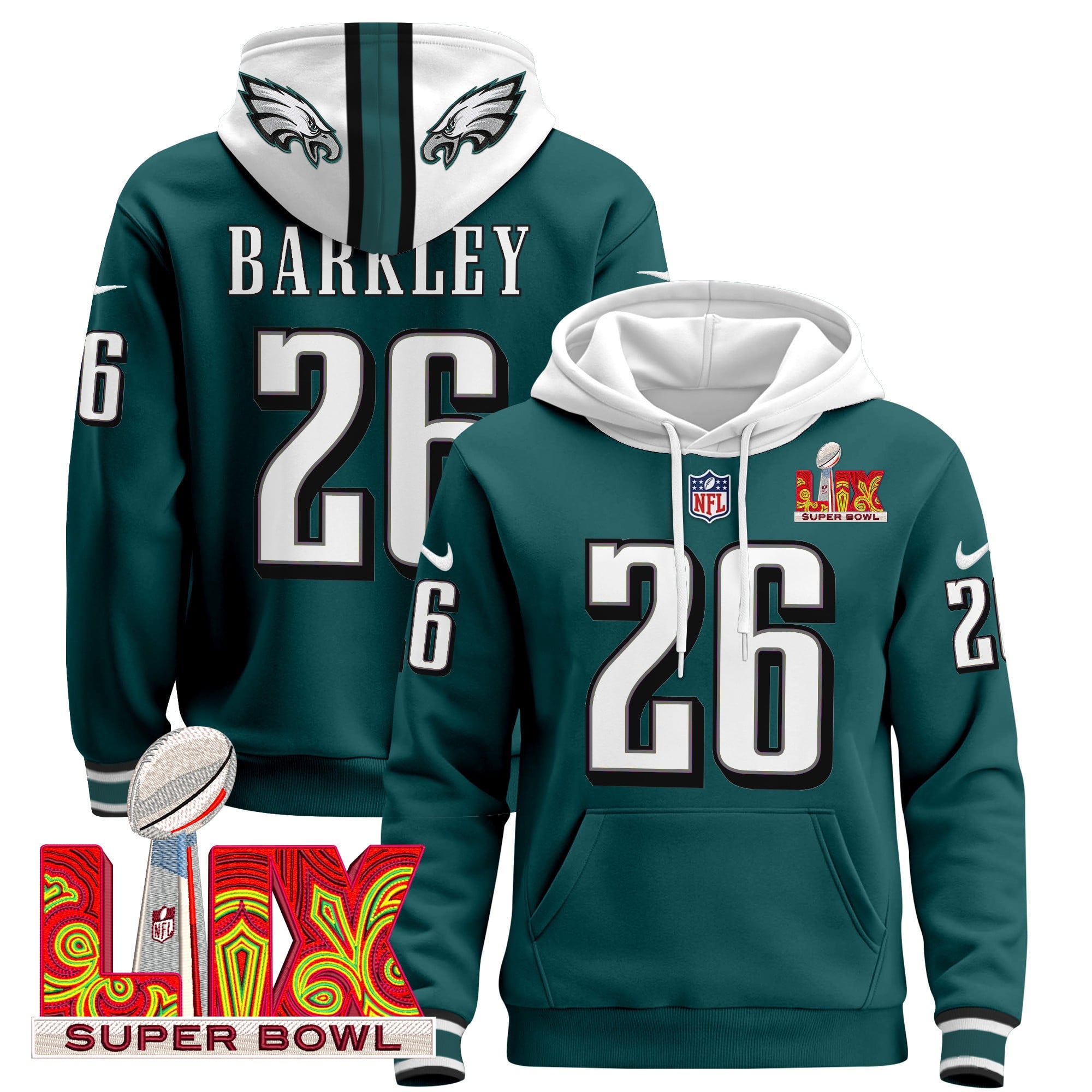 Eagles Pickett Green Hoodie - Nike - Super Bowl LII Edition