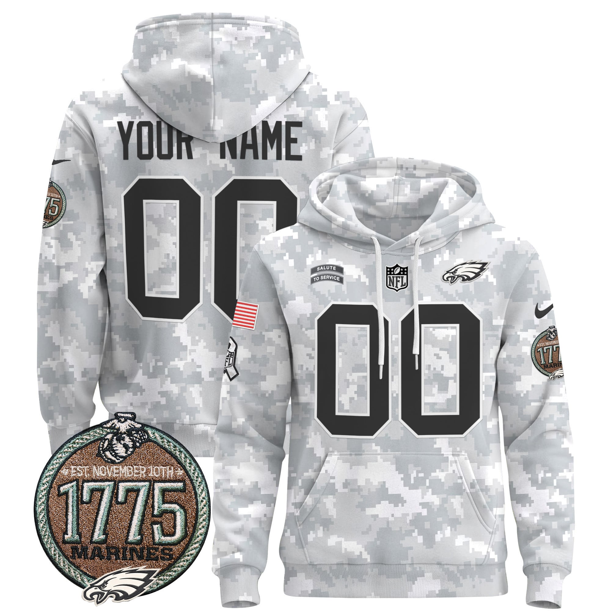 Eagles Salute Service Camo Hoodie - Nike Eagles Salute to Service Camo