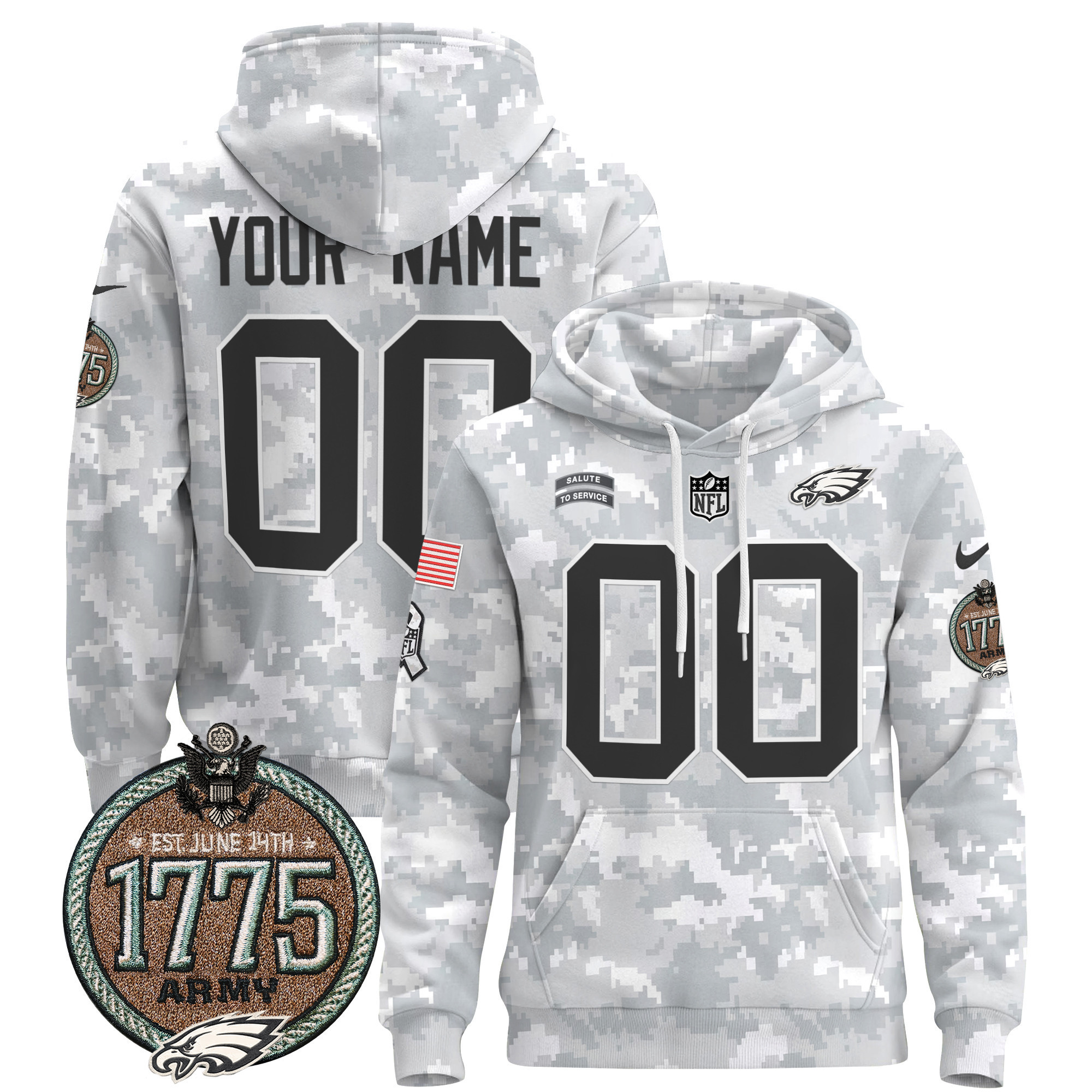 Alternative view of Eagles Salute Service Camo Hoodie - Nike Eagles Salute to Service Camo