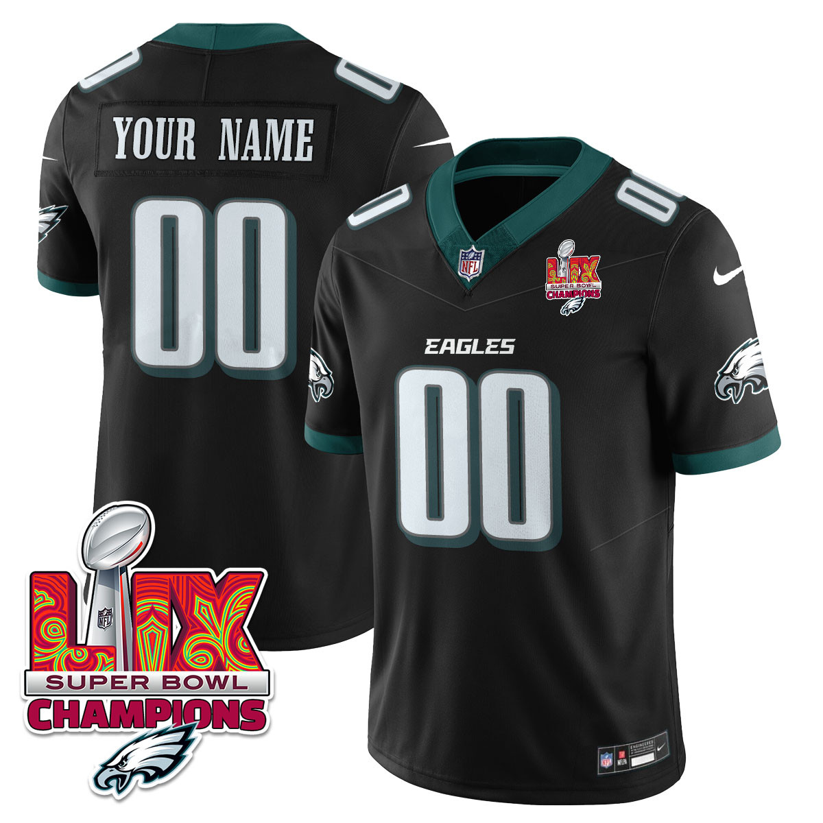 Eagles Super Bowl Black Jersey - Nike Eagles Super Bowl Champions