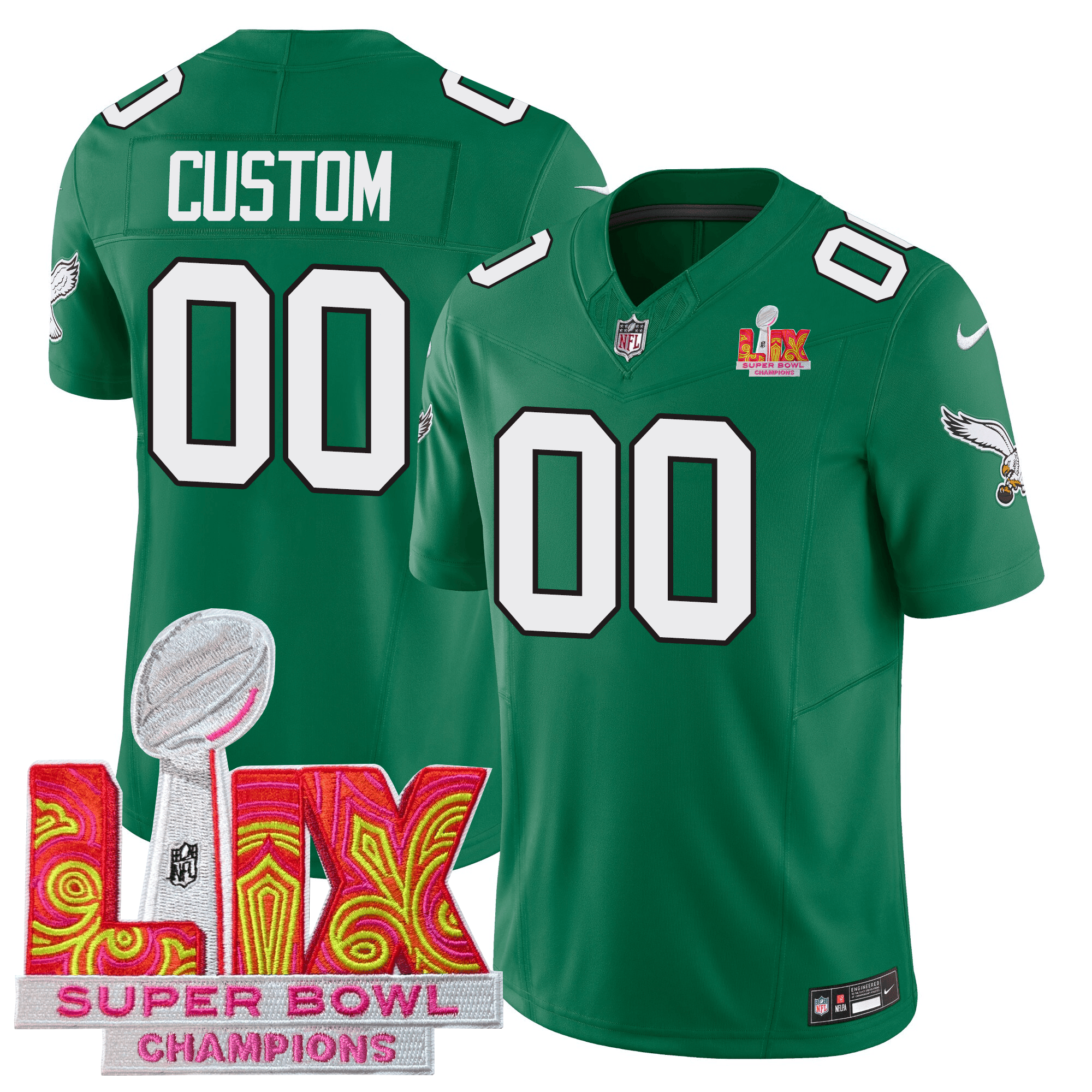 Alternative view of Eagles Super Bowl LII Jersey - Nike Eagles Super Bowl LII Champions 3