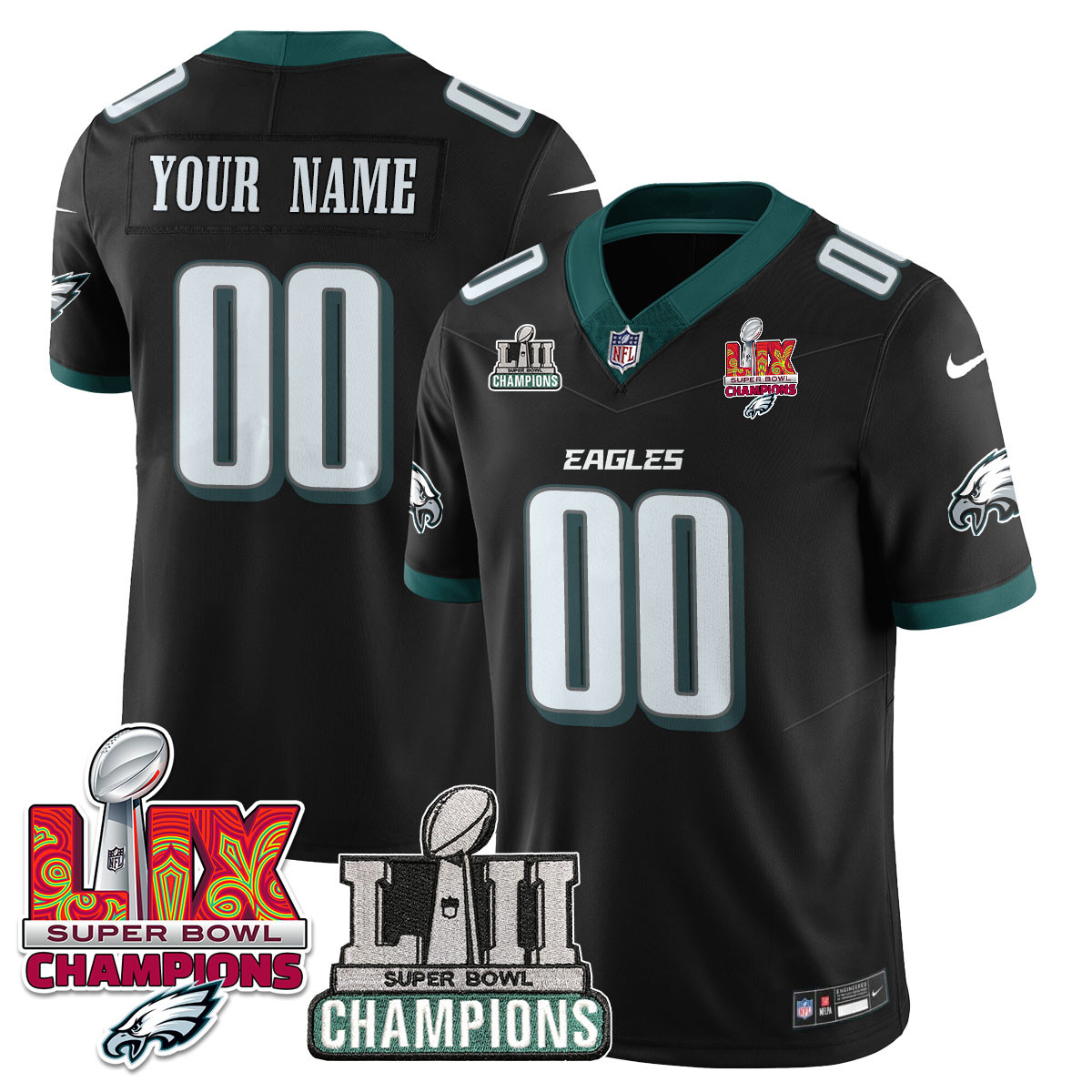 Alternative view of Eagles Super Bowl LII Jersey - Nike Eagles Super Bowl LII Champions