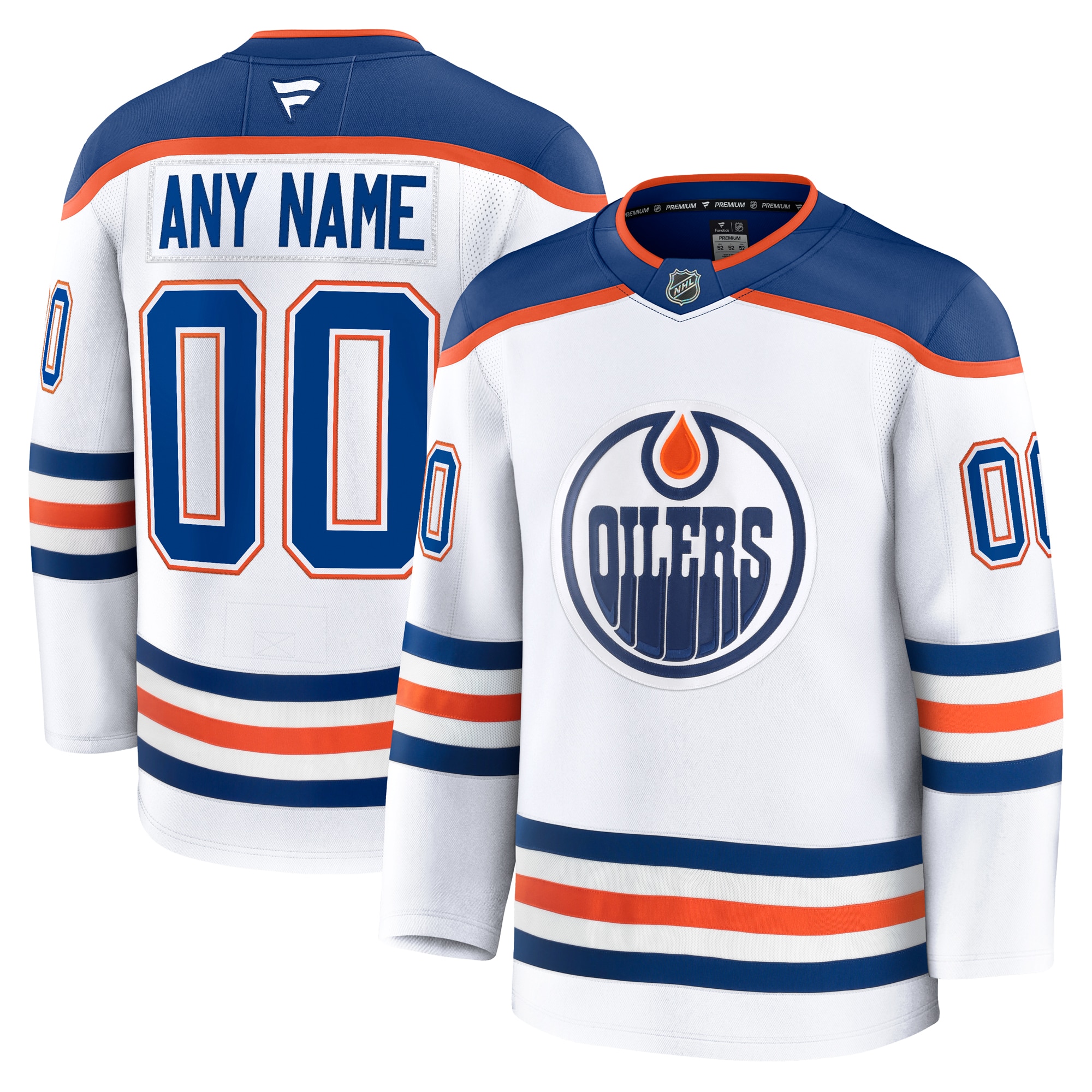 Edmonton Oilers Fanatics Away Premium Custom Jersey