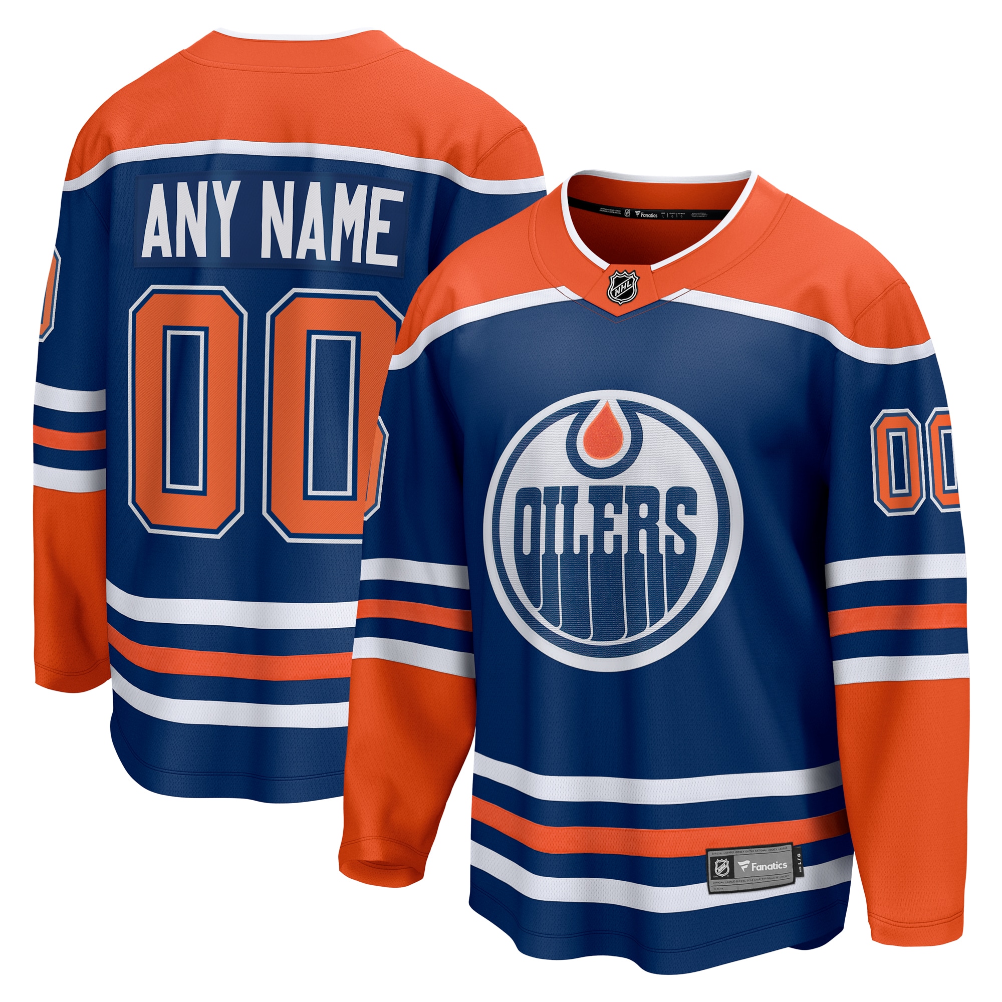Edmonton Oilers Fanatics Home Breakaway Custom Jersey - Royal