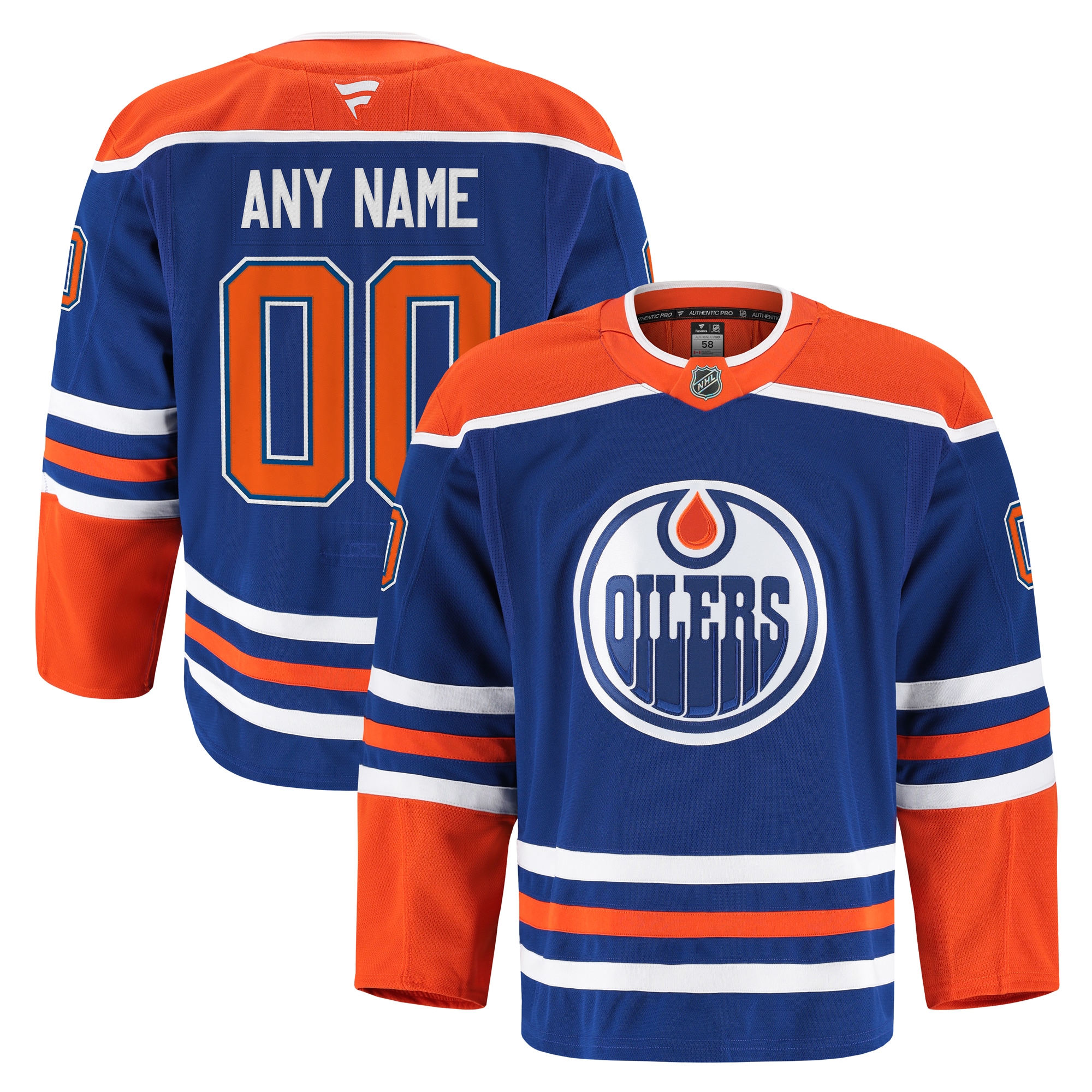 Edmonton Oilers Fanatics Home Pro Custom Jersey