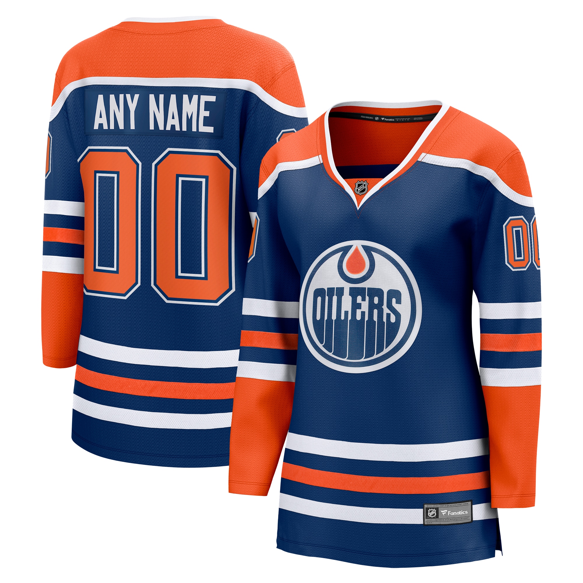Edmonton Oilers Fanatics Women's Home Breakaway Custom Jersey - Royal