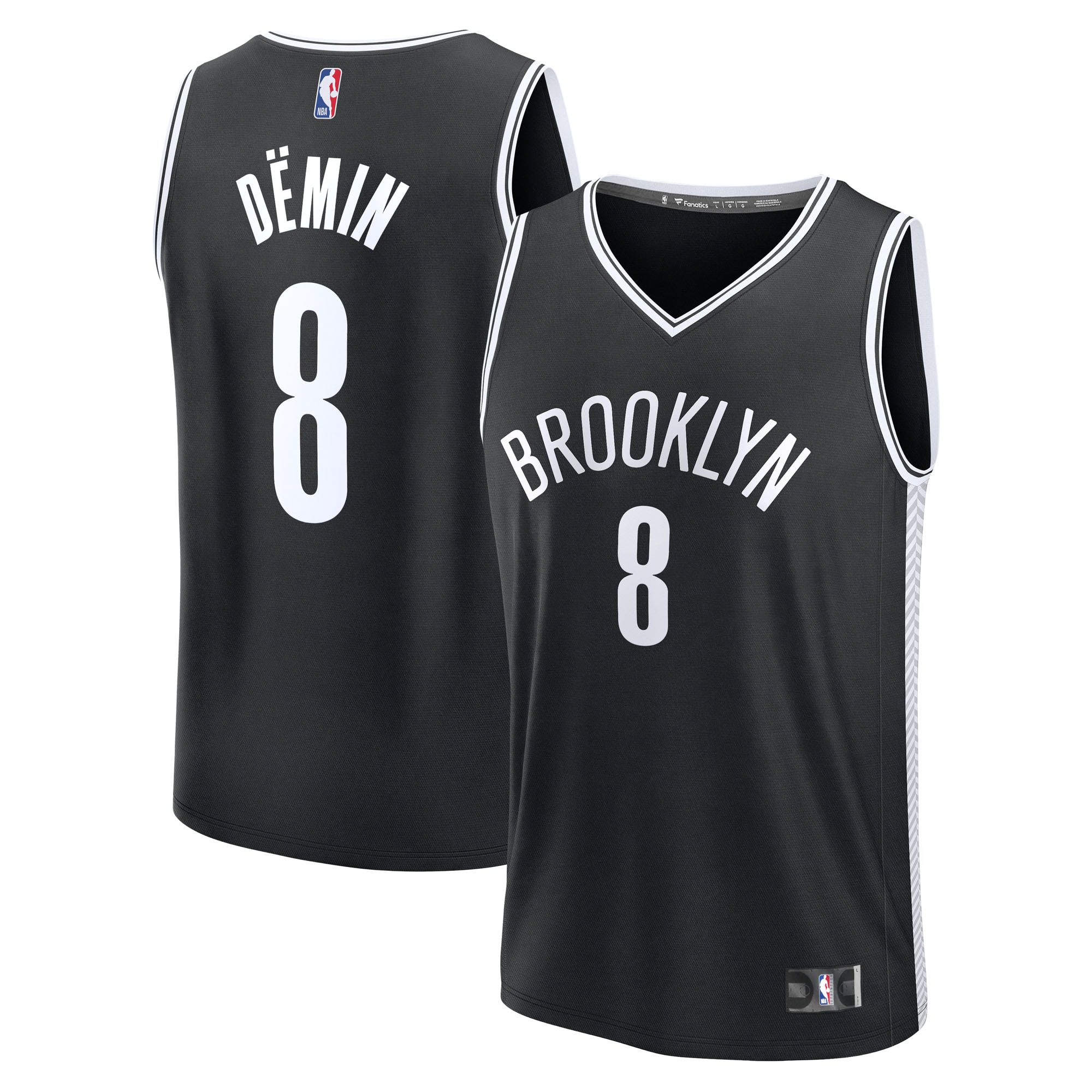 Egor Dëmin Brooklyn Nets Fanatics Youth Fast Break Jersey - Black - Icon Edition