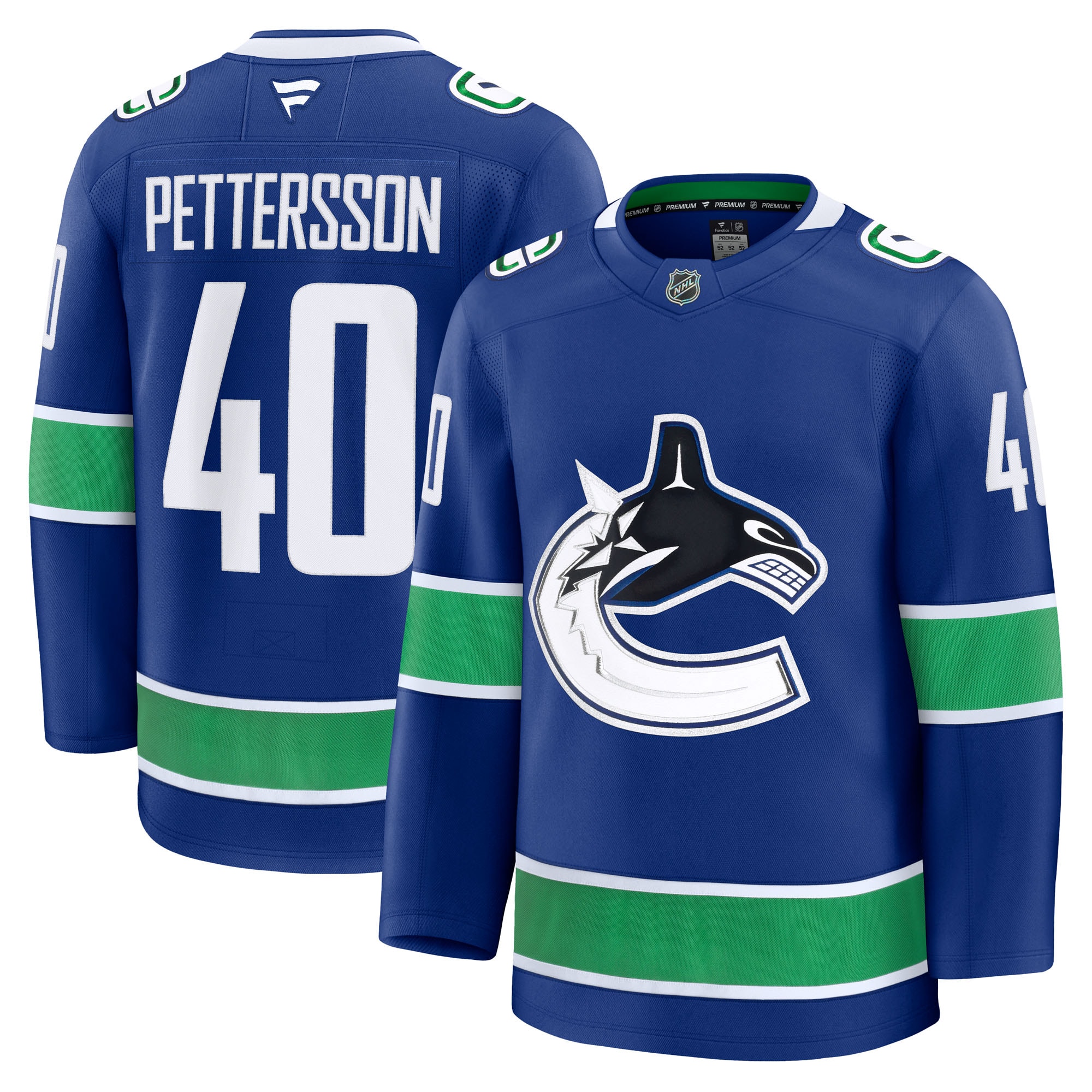 Elias Pettersson Vancouver Canucks Fanatics Home Premium Jersey - Blue