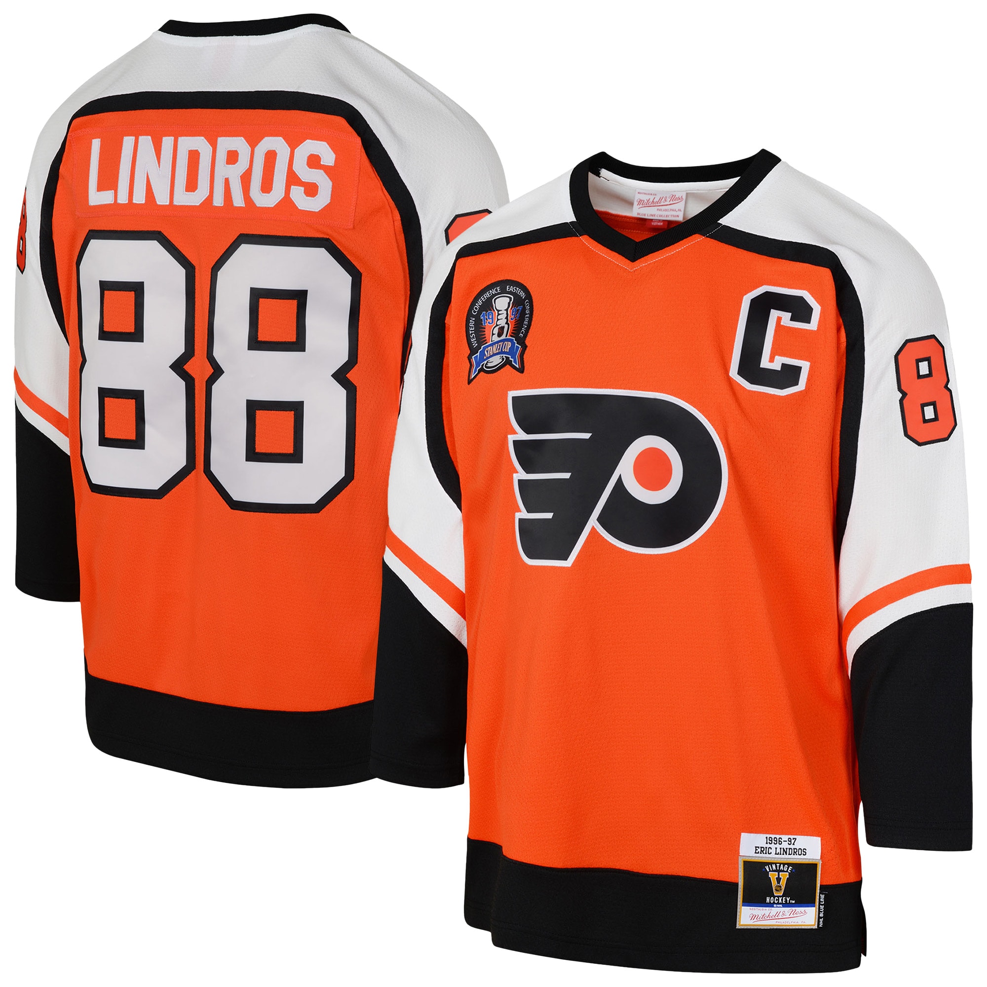 Eric Lindros Philadelphia Flyers Youth 1996/97 Power Play 2.0 Player Jersey with Captain Patch - Orange