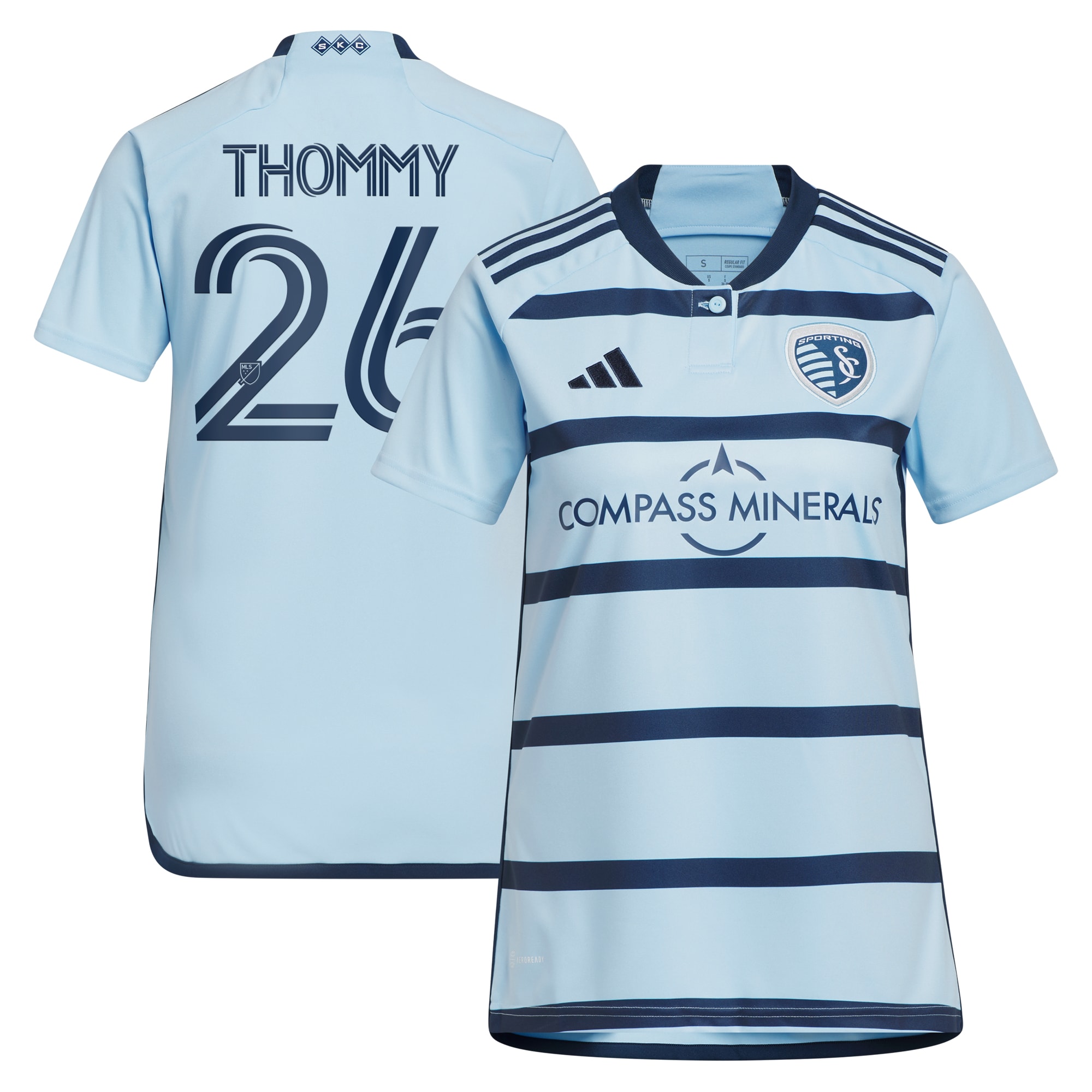 Erik Thommy Sporting Kansas City Women's 2024 Hoops 4.0 Player Jersey – Light Blue