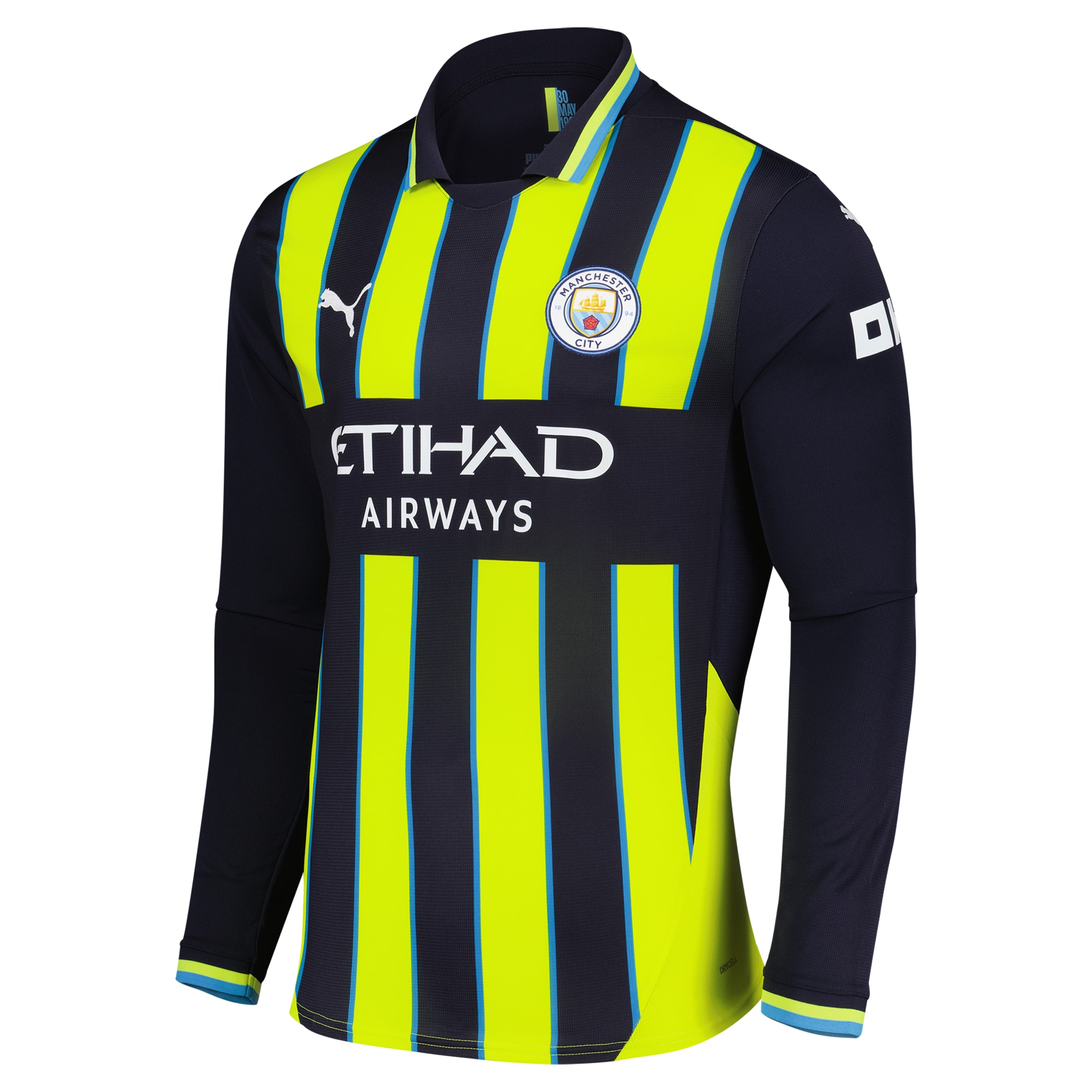 Erling Haaland Manchester City Puma 2024/25 Away Long Sleeve Player Jersey – Navy