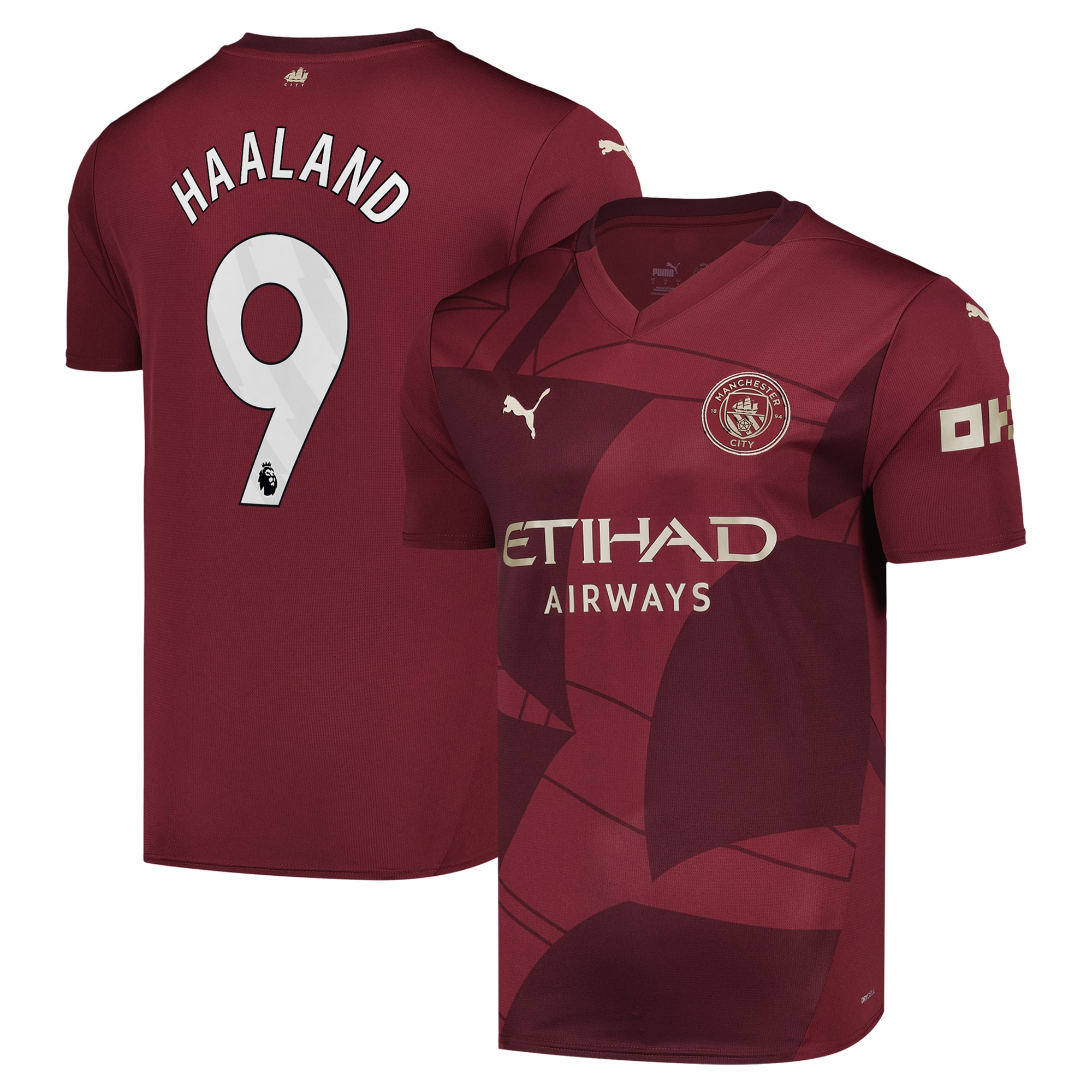 Erling Haaland Manchester City Puma 2024/25 Third Player Jersey - Burgundy