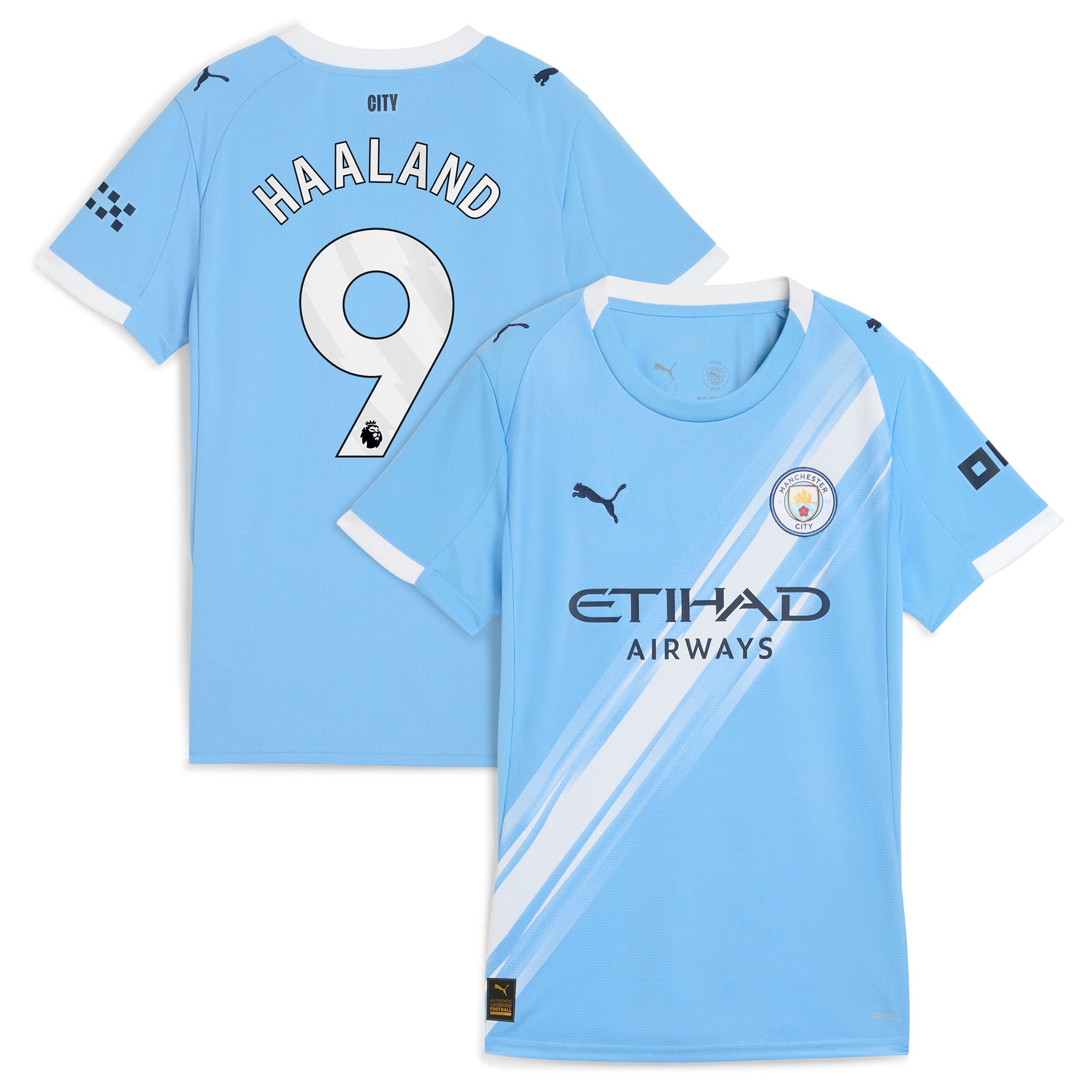 Erling Haaland Manchester City Puma Women's 2025/26 Home Player Jersey - Sky Blue