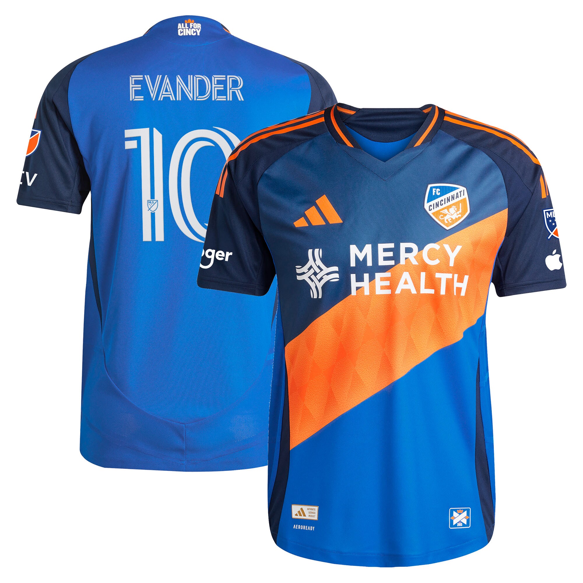 Evander da Silva Ferreira FC Cincinnati 2025 Orange and Blue Legacy Kit On-Field Jersey - Blue