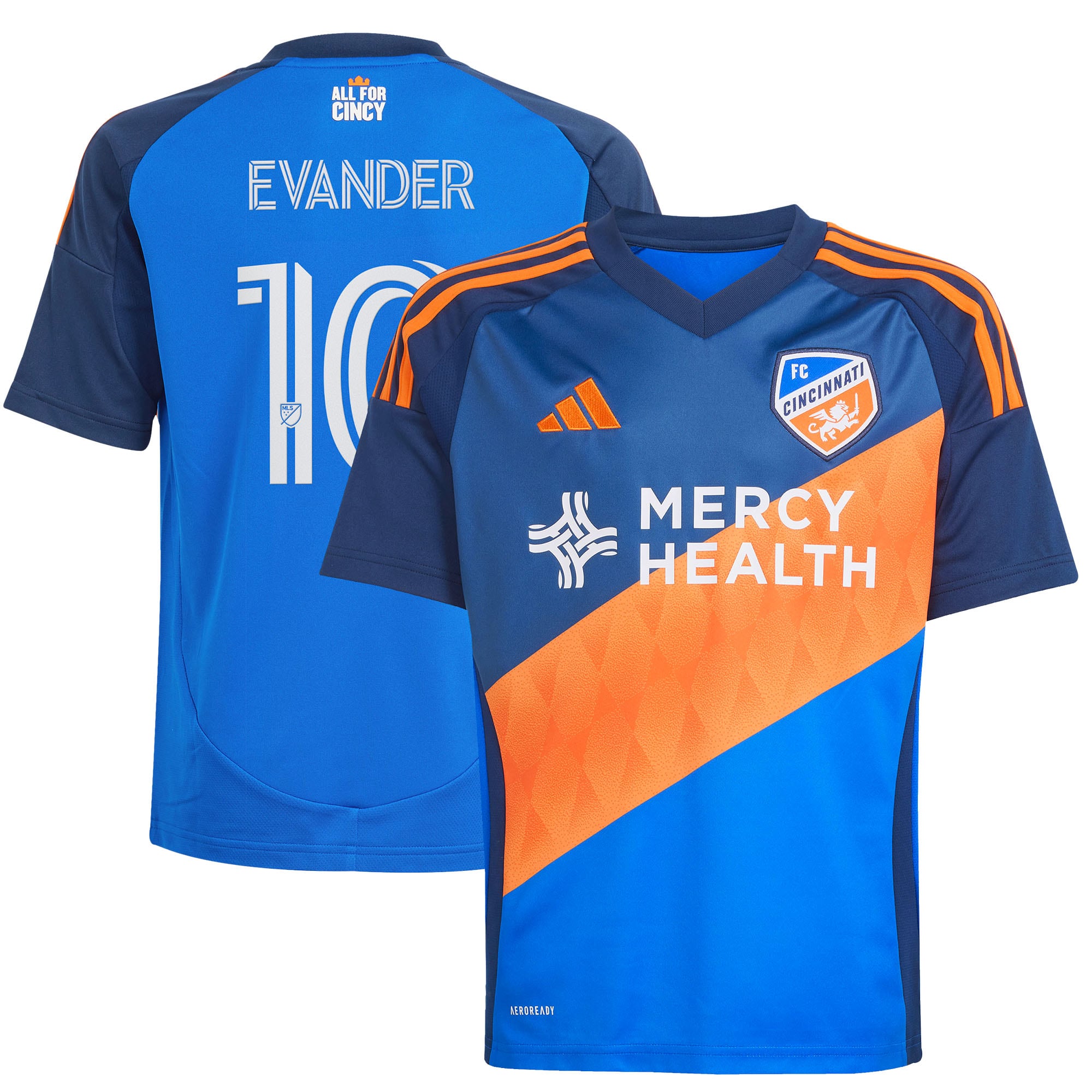 Evander da Silva Ferreira FC Cincinnati Youth 2025 Orange and Blue Legacy Kit Jersey - Blue
