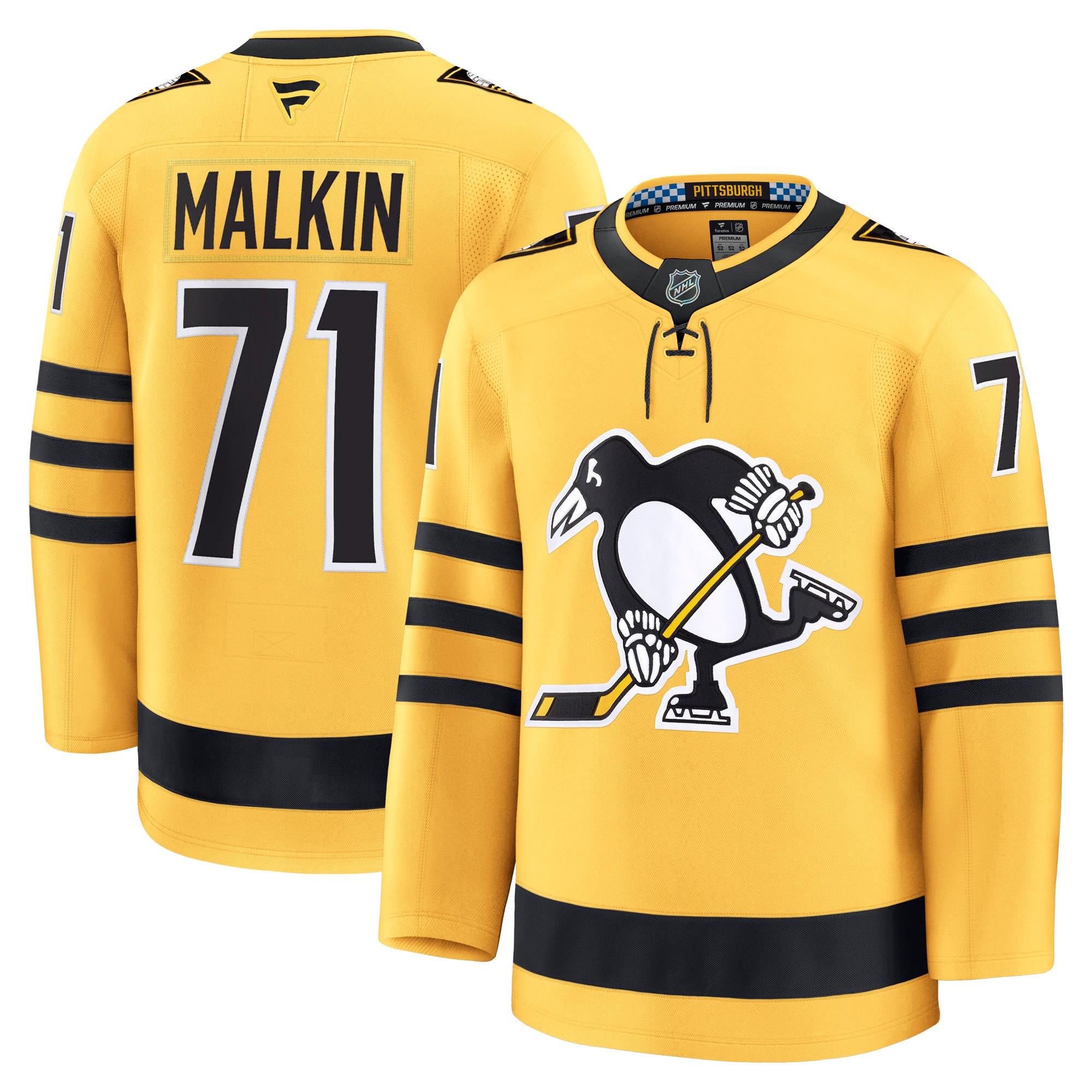 Evgeni Malkin Pittsburgh Penguins Fanatics Alternate Premium Player Jersey - Gold