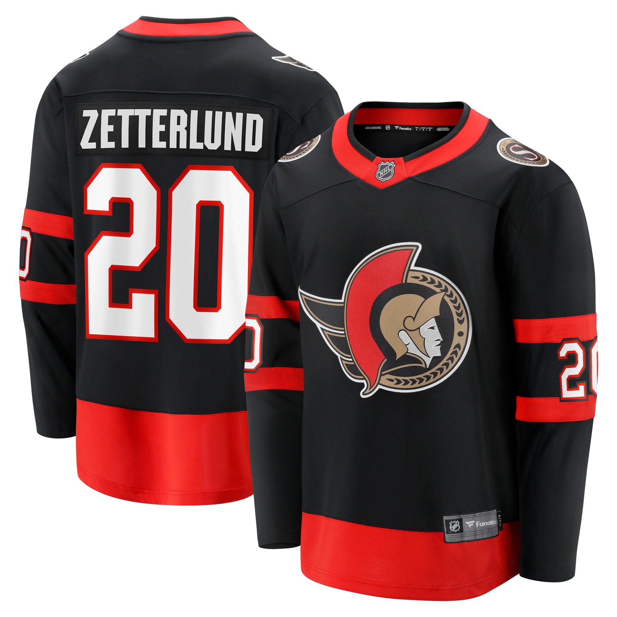 Fabian Zetterlund Ottawa Senators Fanatics Home Breakaway Jersey - Black