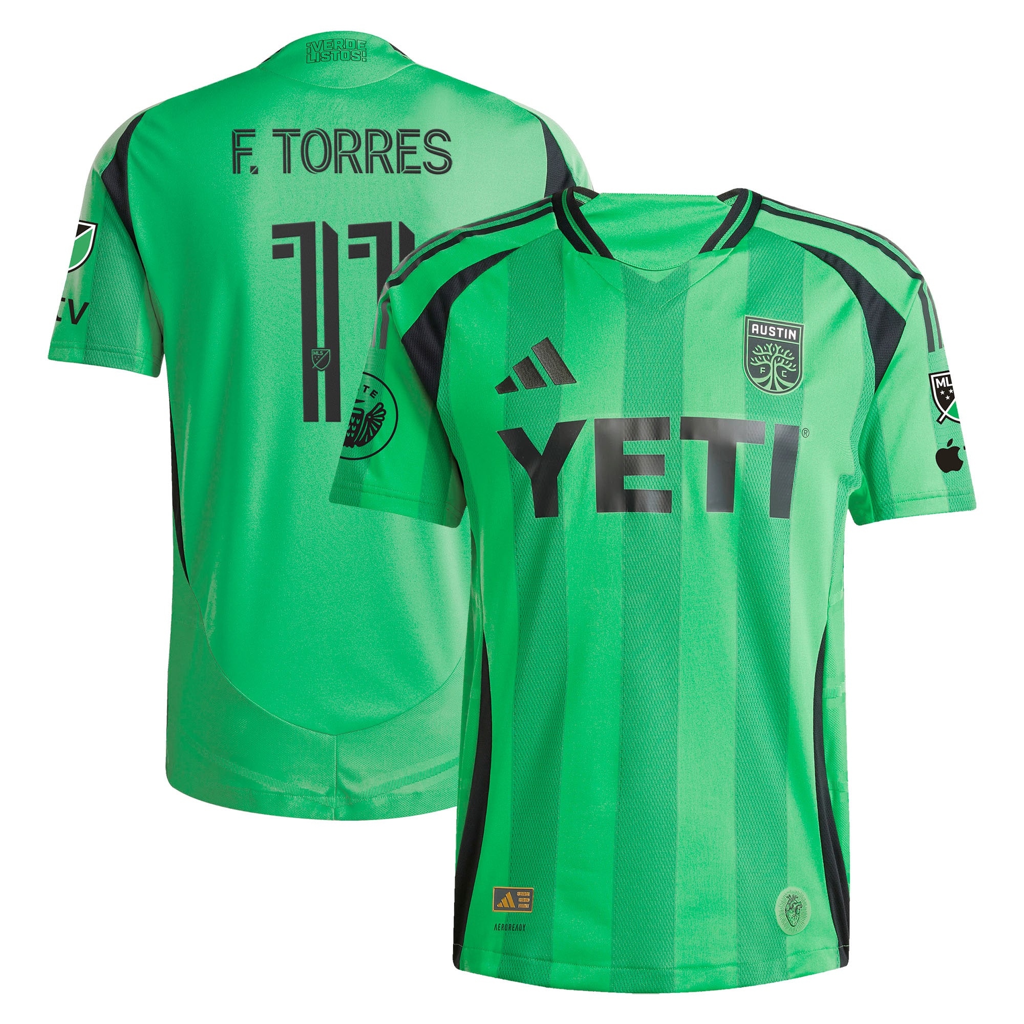 Facundo Torres Austin FC 2025 The Heartbeat On-Field Jersey – Green