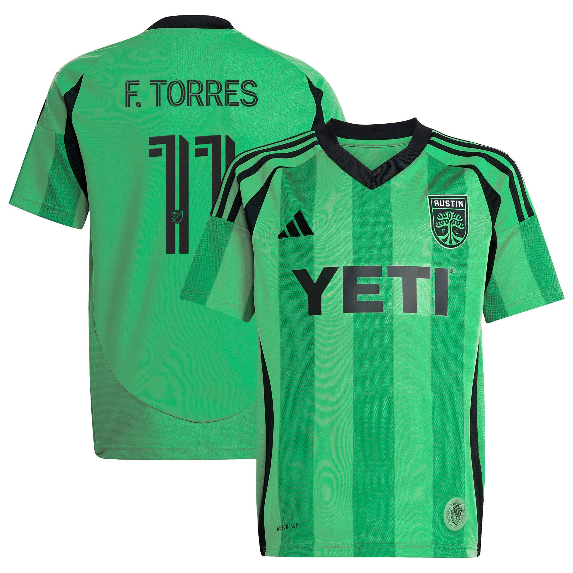Facundo Torres Austin FC Youth 2025 The Heartbeat Kit Jersey - Green