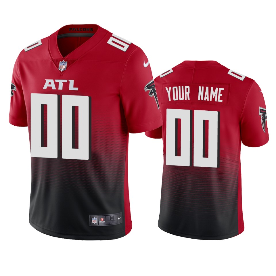 Falcons Red Black Jersey - Falcons Red to Black Custom Jersey - Nike