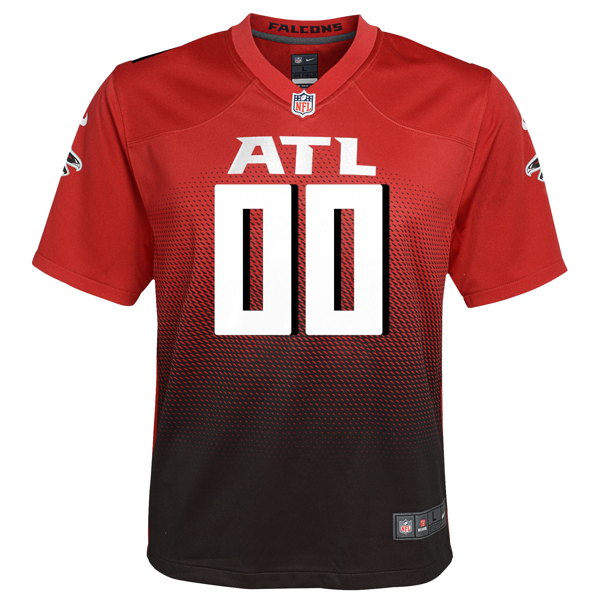 Alternative view of Falcons Red Fade Custom Jersey - Nike - Personalize Now!