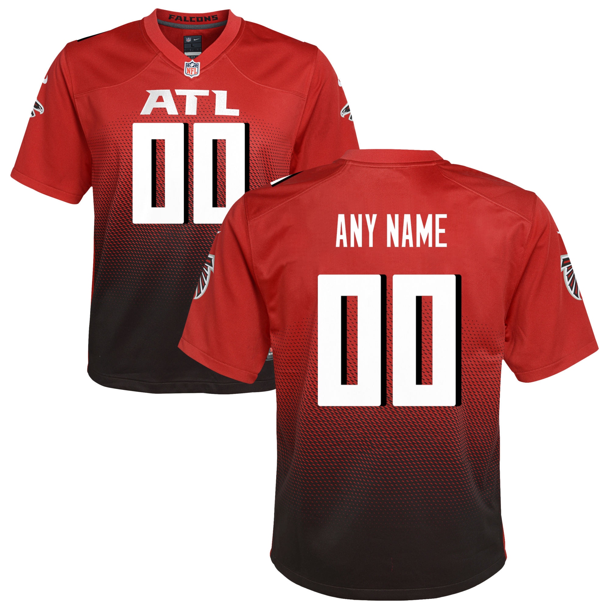 Alternative view of Falcons Red Fade Jersey - Nike - Custom NFL Apparel