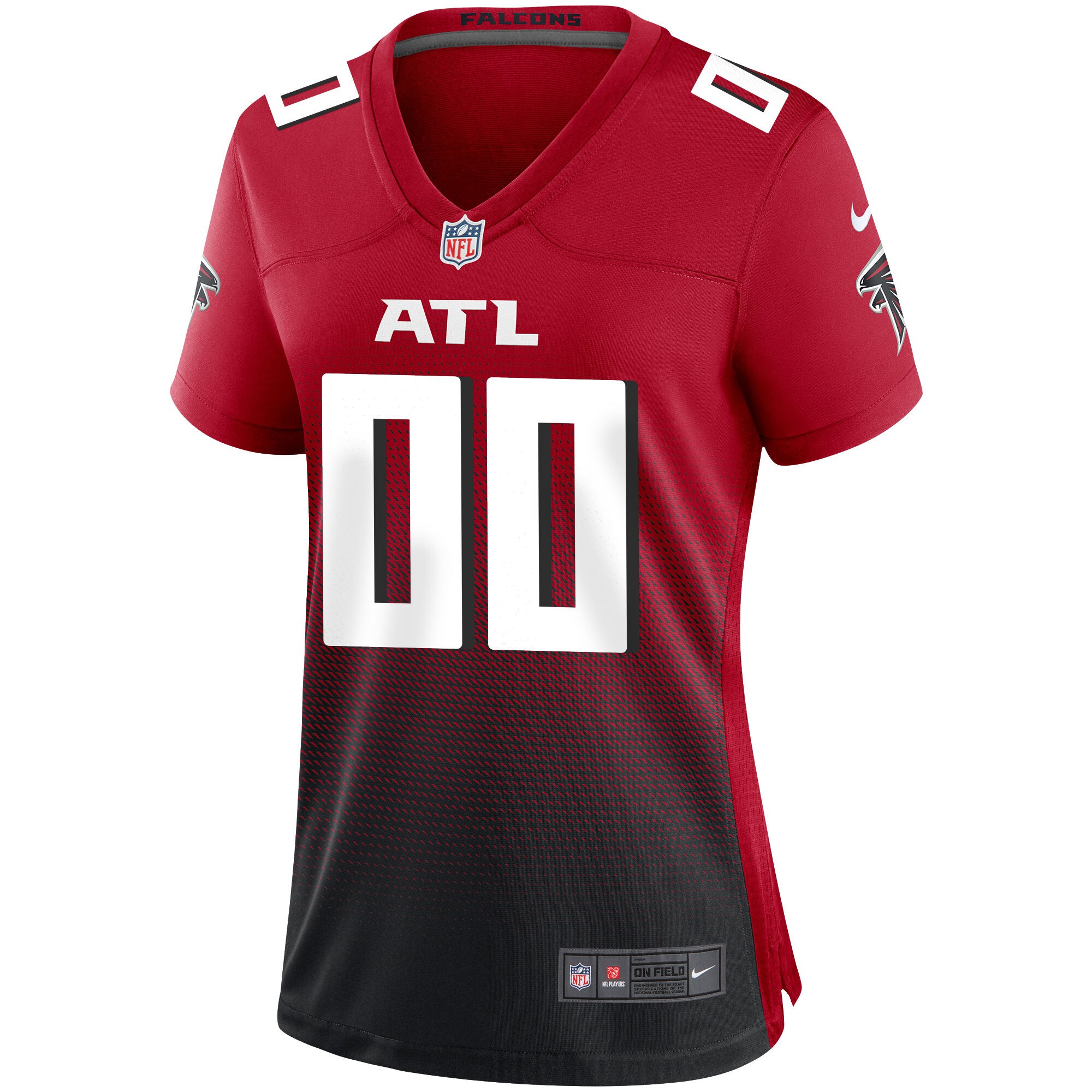 Alternative view of Falcons Red Gradient Custom Jersey - Nike - Personalize Yours!