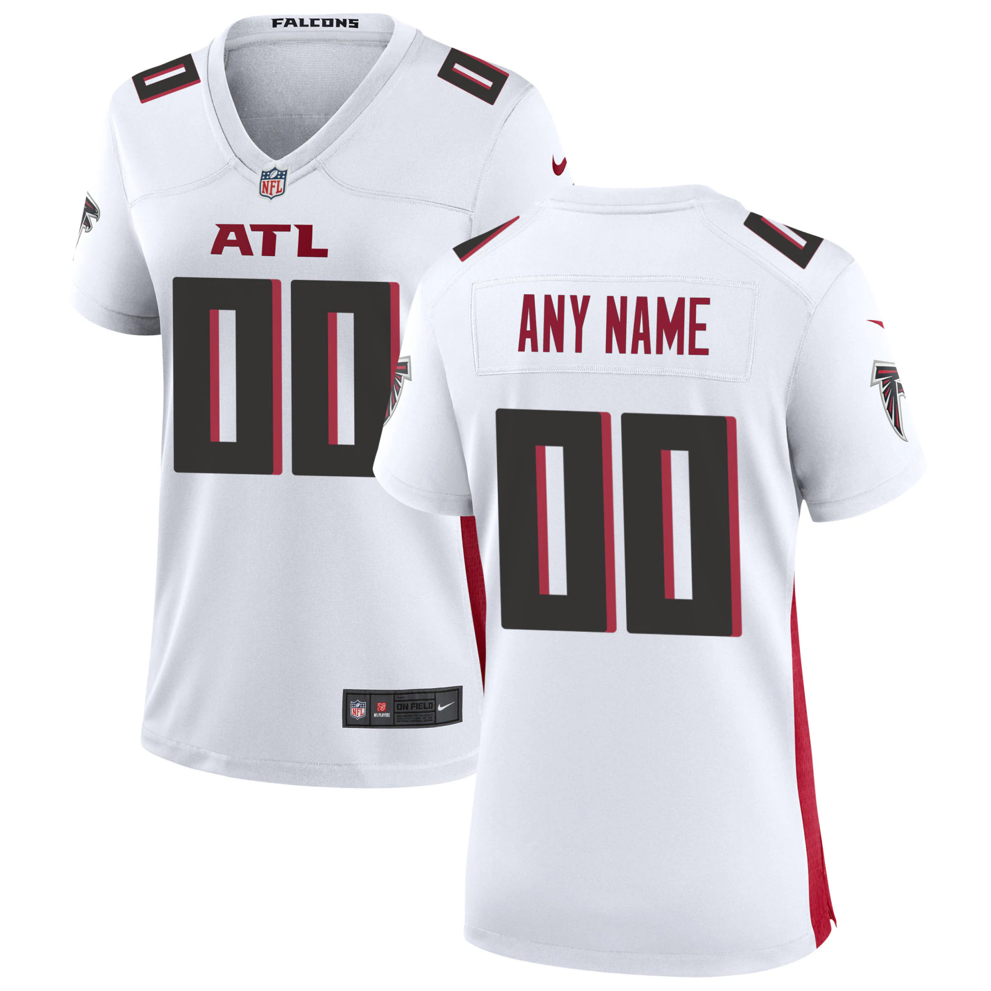 Alternative view of Falcons White Custom Jersey nike - Falcons White Custom Jersey - Nike