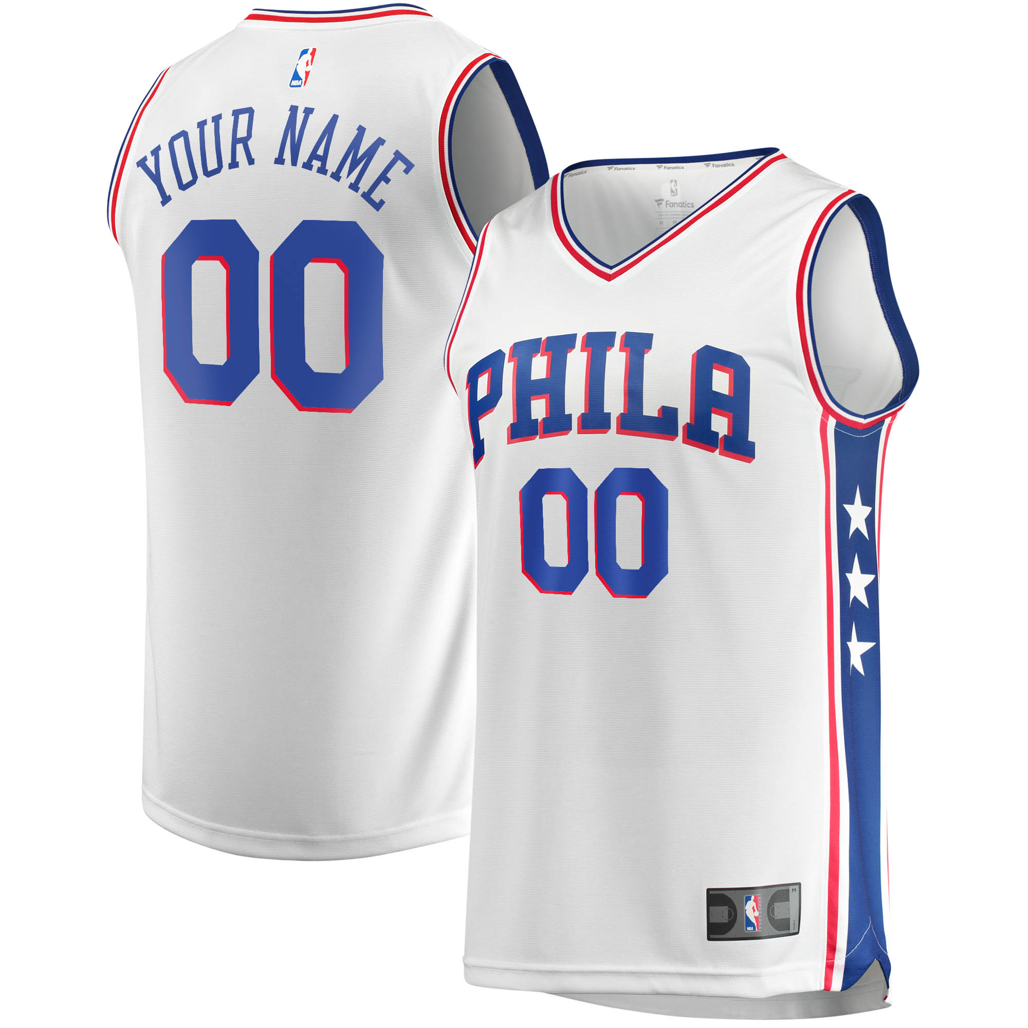 fanatics 76ers White Custom Jersey - Fanatics 76ers White Jersey