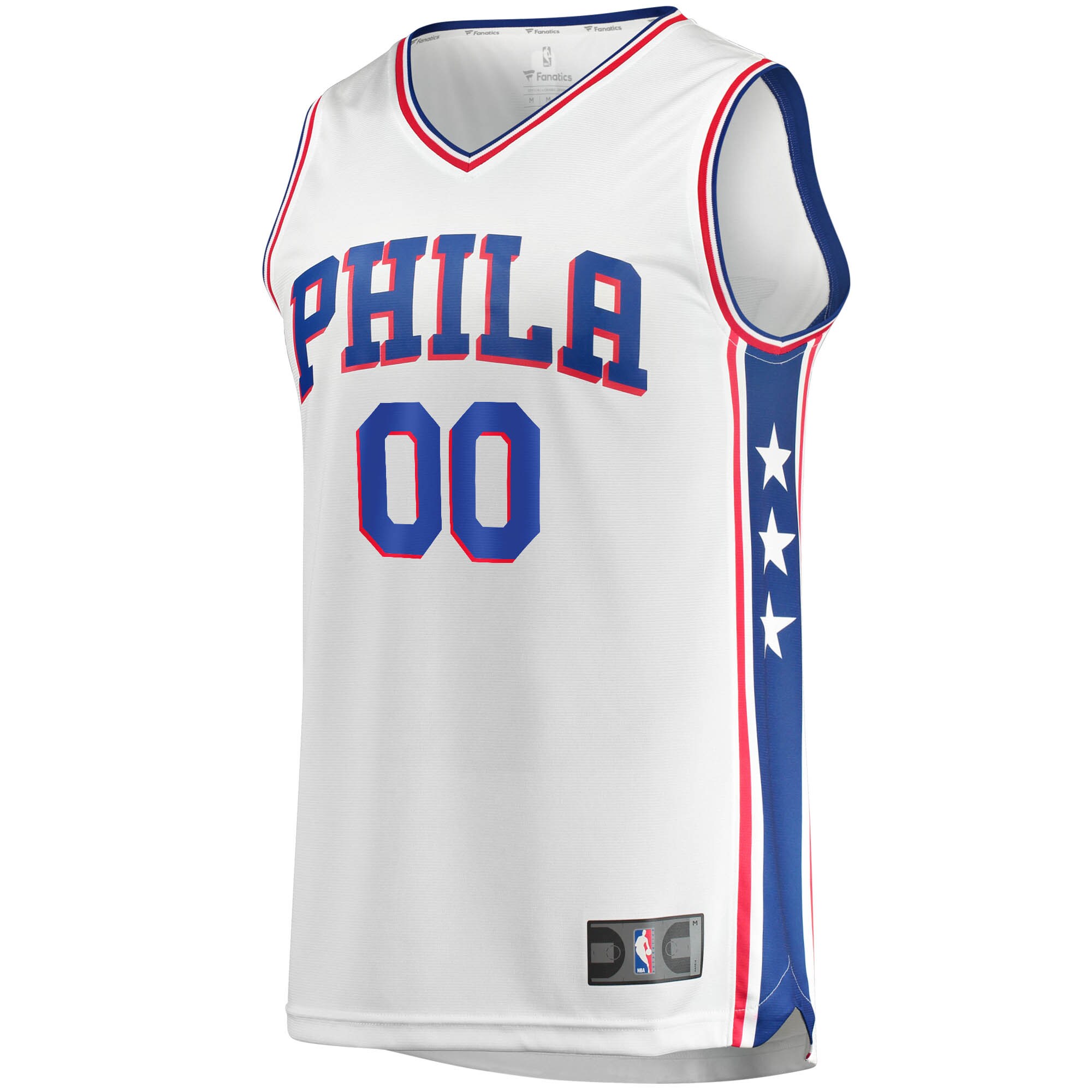 Alternative view of Fanatics 76ers White Jersey - Custom Replica Edition