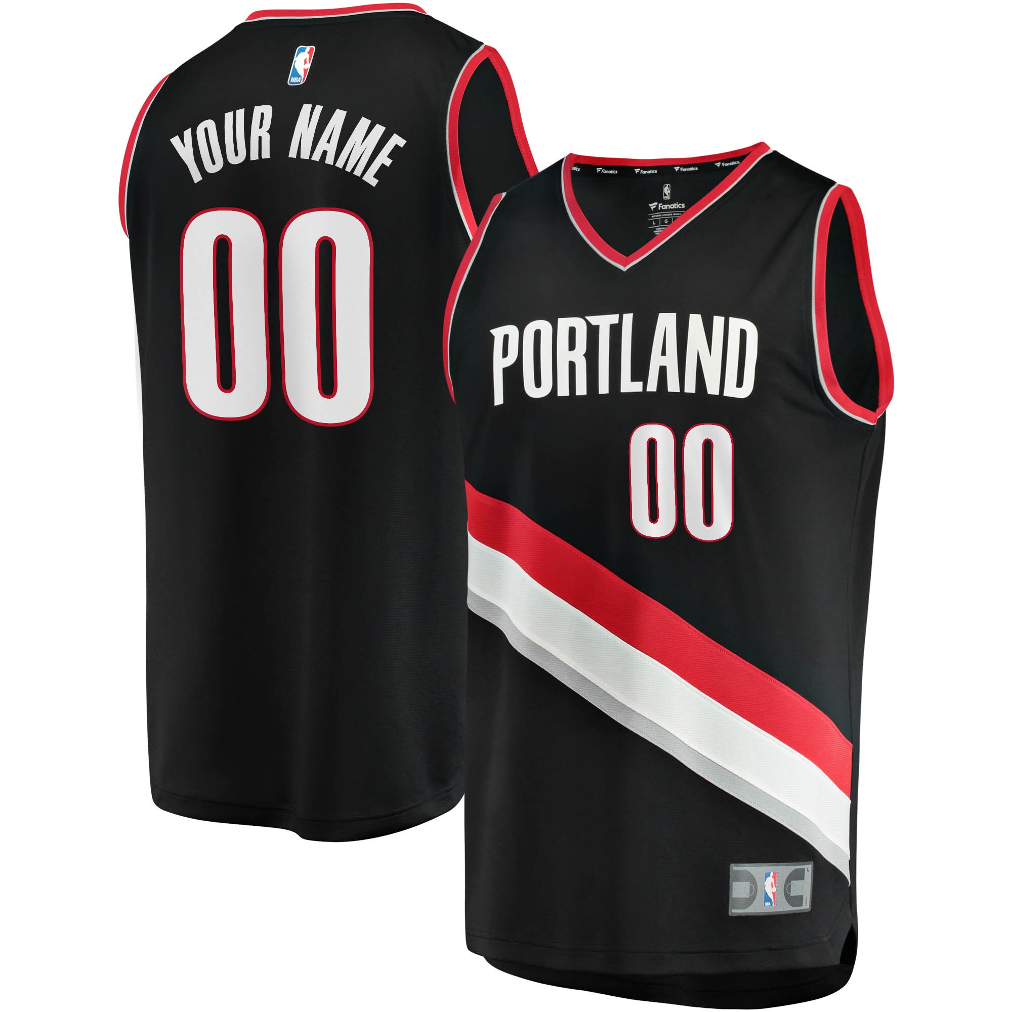 Fanatics Blazers Black Icon Jersey - Personalize Yours!