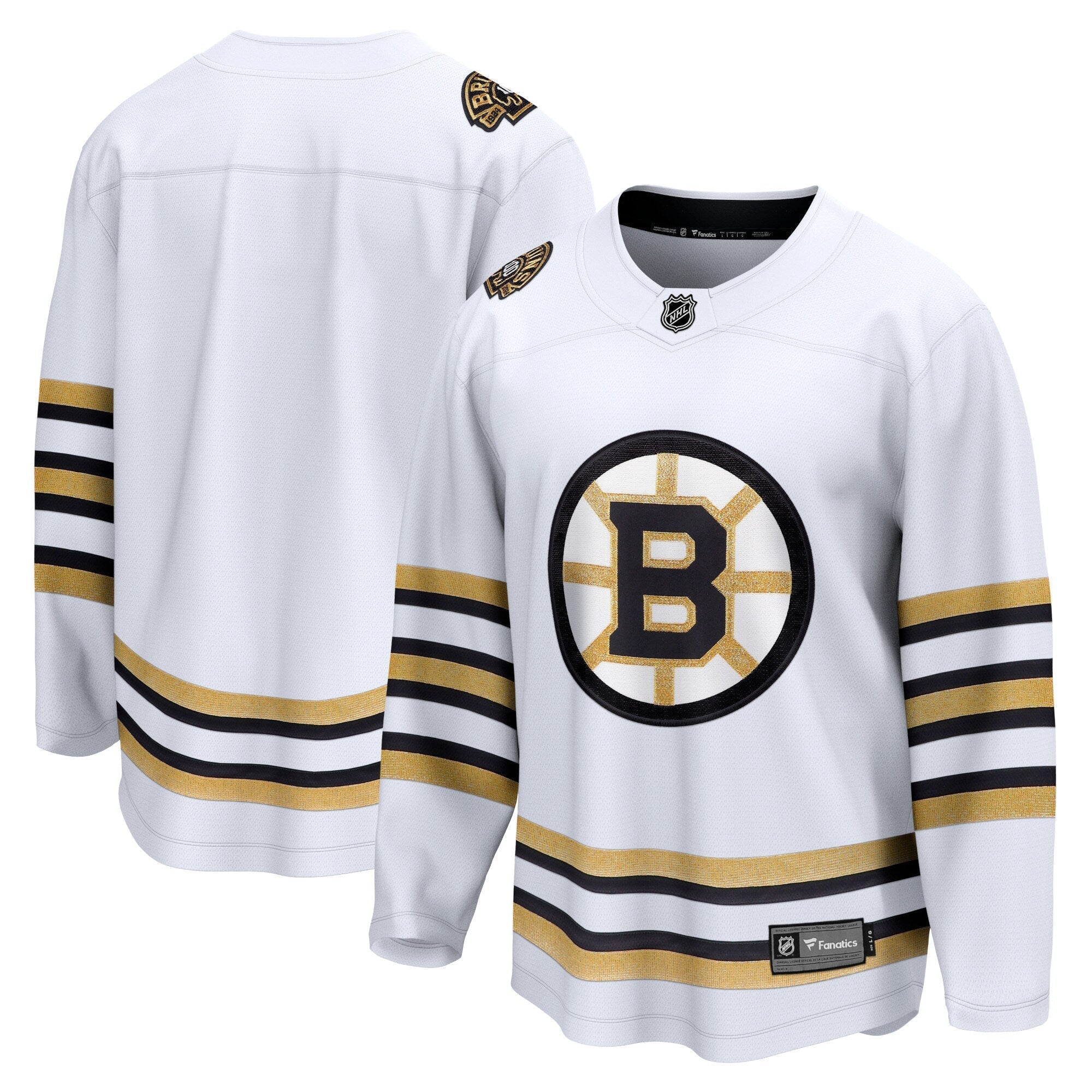 Fanatics Bruins Away Jersey - White & Gold NHL Replica