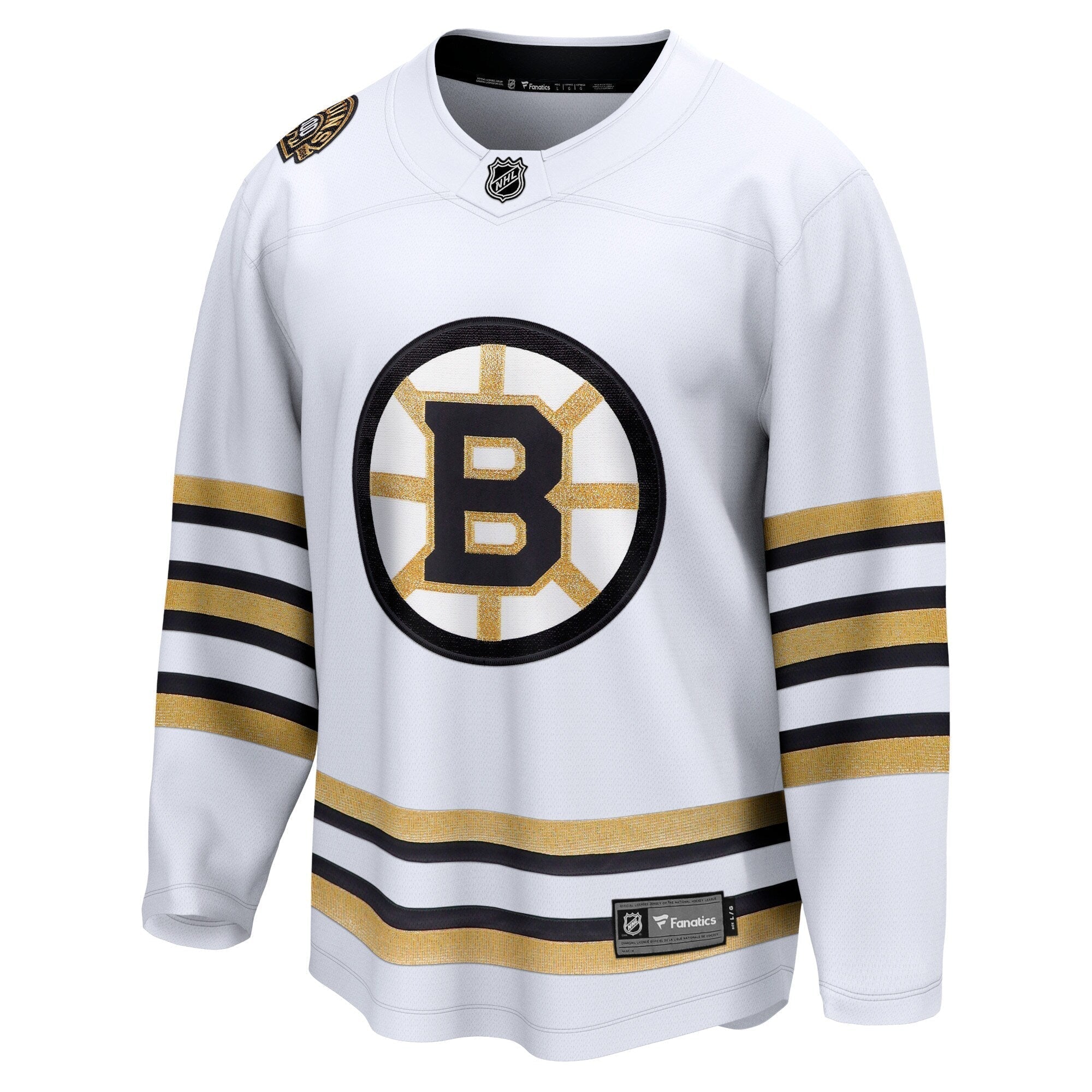 Alternative view of Fanatics Bruins Away Jersey - White & Gold NHL Replica