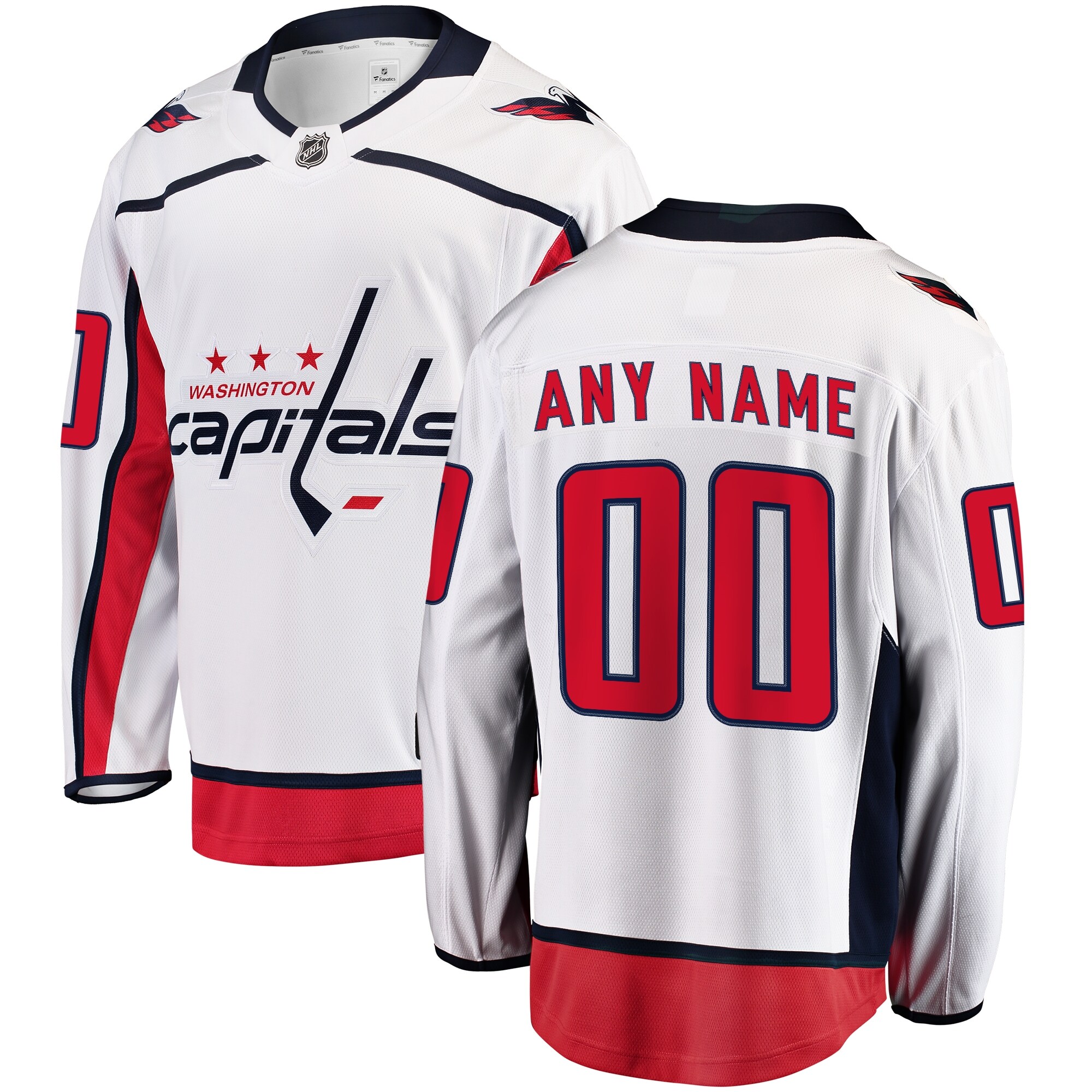 Fanatics Capitals Away Jersey - Customizable NHL White