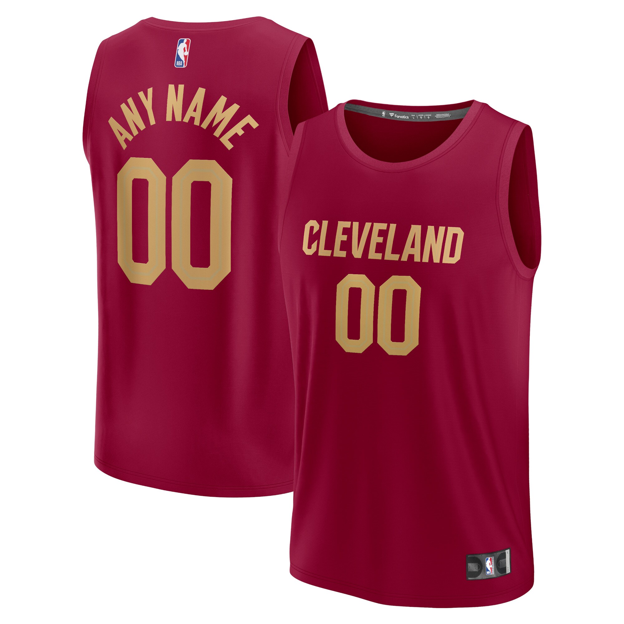 Alternative view of Fanatics Cleveland Cavaliers Maroon Custom Jersey