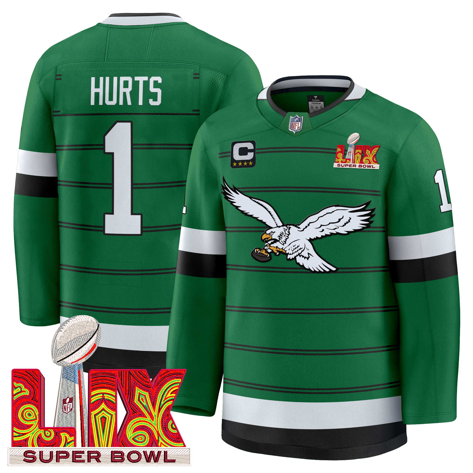 Alternative view of Fanatics Eagles Barkley Super Bowl LII Jersey - Green