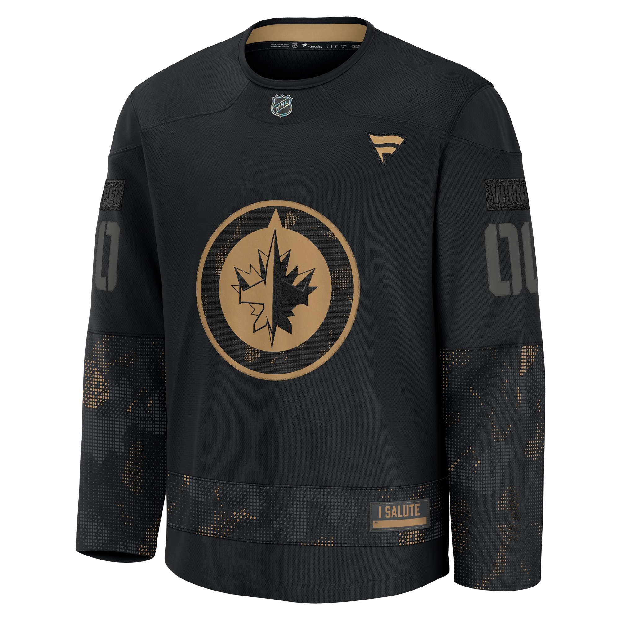 Alternative view of Fanatics Jets 2024 Military Jersey - Premium Black Practice