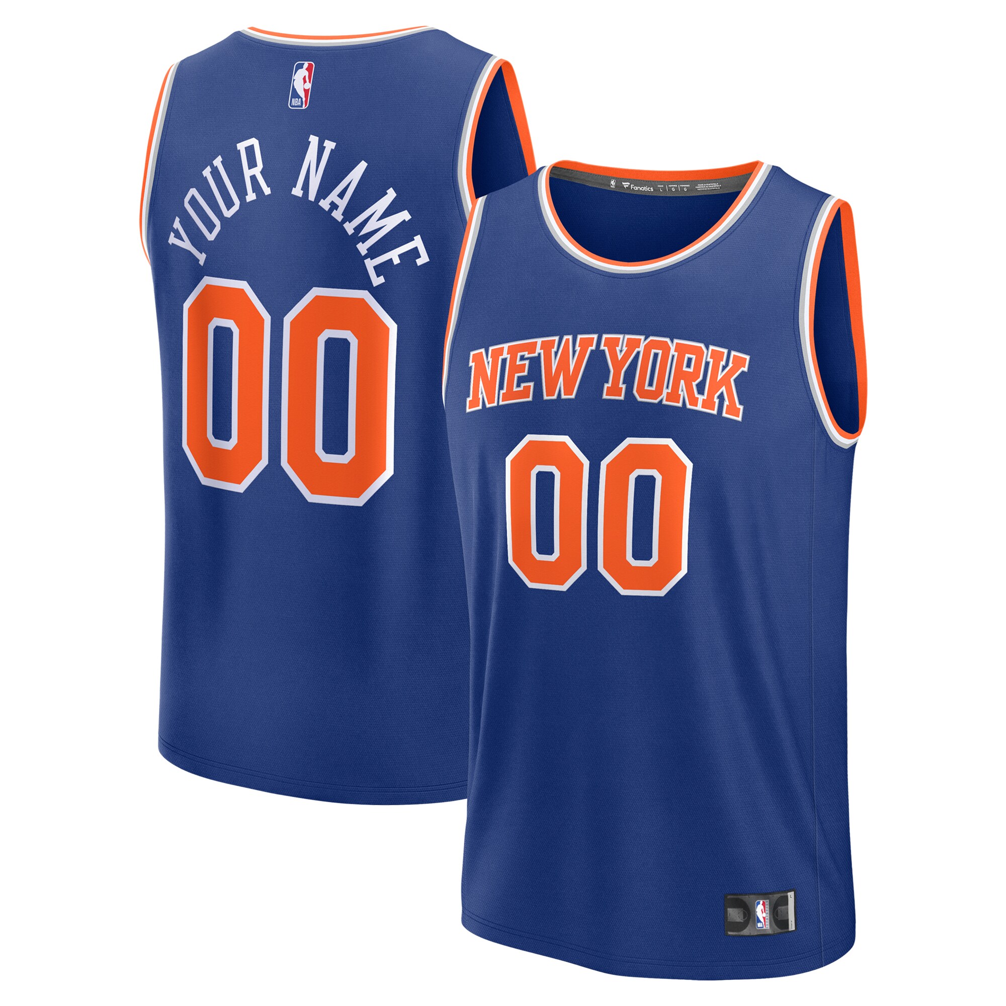 Fanatics Knicks Custom Jersey - Blue Personalized NBA